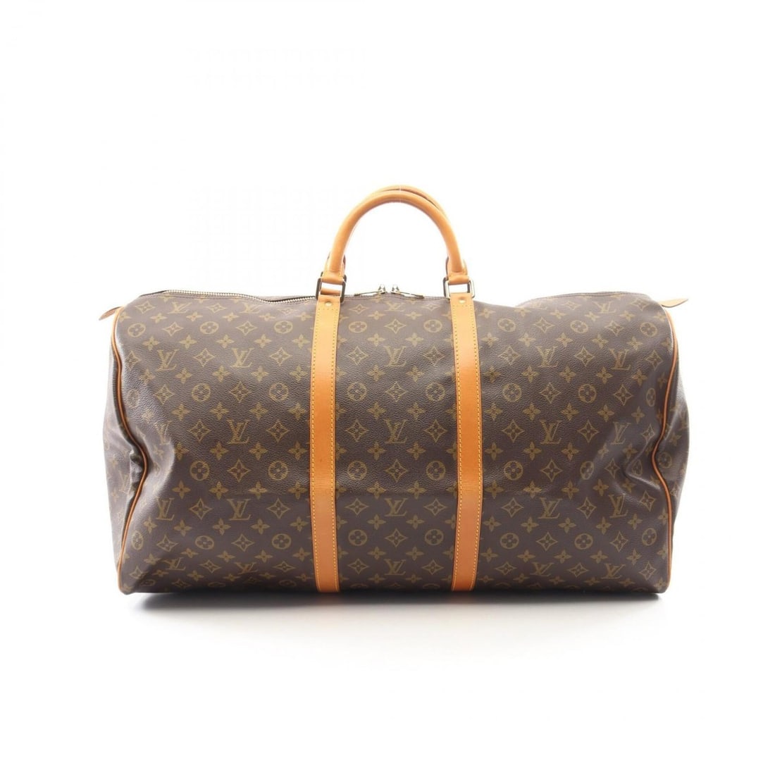 Louis Vuitton Keepall 60 Boston Bag Handbag, Coated Canvas and Leather, Monogram Pattern, Men's: --- Catalog ---Category: SizeSize (HxWxD): 33cm x 60cm x 26cm / 12.99'' x 23.62'' x 10.23''Category: DesignType: Boston bag, HandbagColor: BrownGender: Men,WomenMaterial: Coated canvas , PVC , Leather