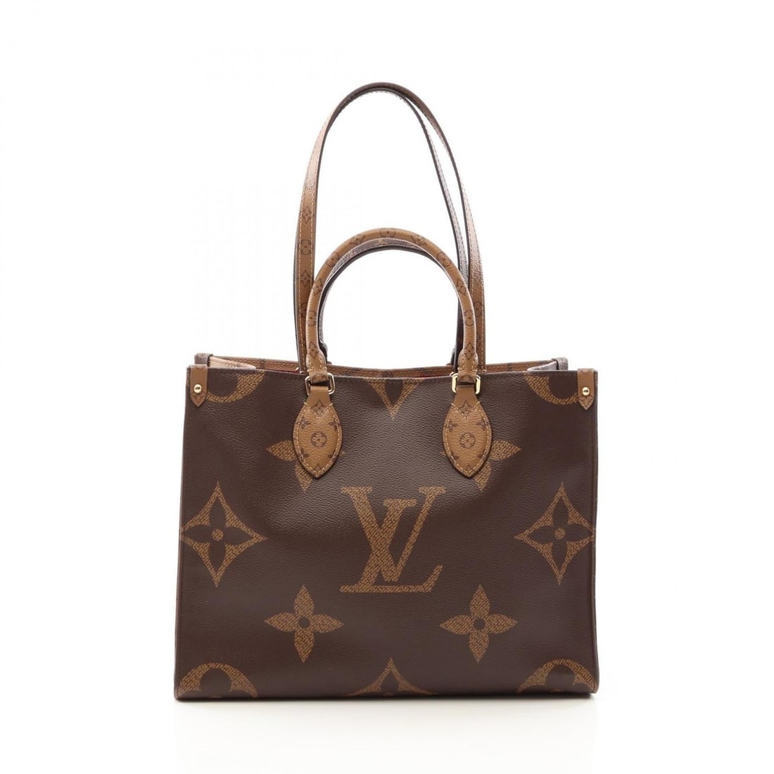 Louis Vuitton OnTheGo MM 2-Way Tote Bag/Handbag, Coated Canvas, Monogram Giant Reverse, Women's,: --- Catalog ---Category: SizeSize (HxWxD): 26cm x 34cm x 14cm / 10.23'' x 13.38'' x 5.51''Category: DesignType: Handbag, Tote bagColor: Beige, BrownGender: WomenMaterial: Coated canvas , PVC , Monogra