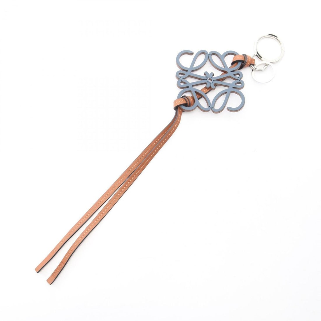 Loewe Anagram Charm Accessory, Leather, Women's, Navy/Brown, C821232X01: --- Catalog ---Category: DesignType: Handbag charmColor: Brown, NavyGender: WomenMaterial: LeatherCategory: GeneralMPN: C821232X01Brand: Loewe--- Item List ---Section: ConditionRanking: Rank A Used - 