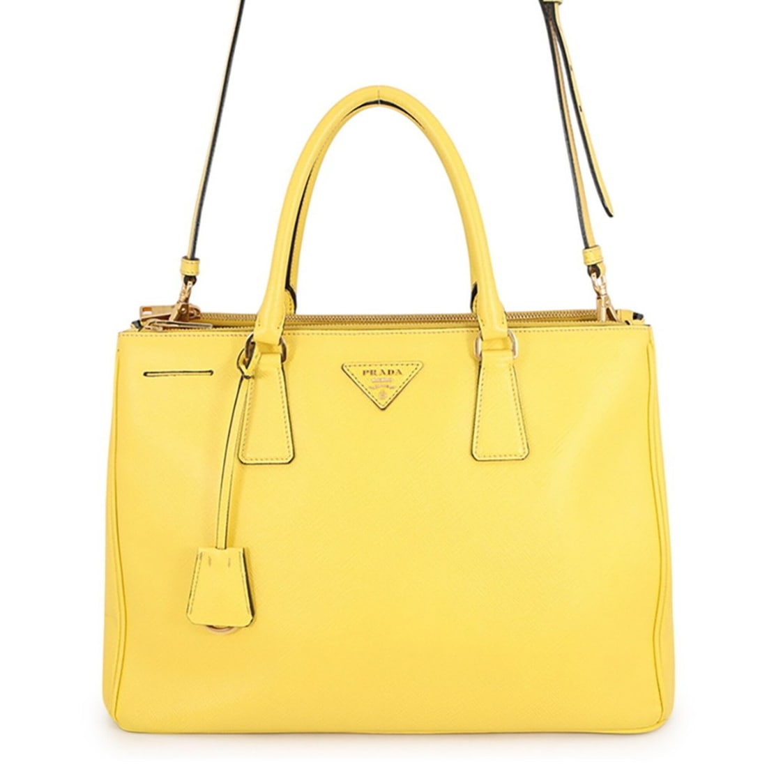 Prada Galleria Saffiano Large Leather Handbag BN2274 PRADA 2-way Shoulder Bag: --- Catalog ---Category: SizeSize (HxWxD): 24.5cm x 34.5cm x 15.5cm / 9.64'' x 13.58'' x 6.1''Category: DesignType: HandbagColor: YellowGender: WomenMaterial: Leather Hardware Color: GoldCategory: Gen