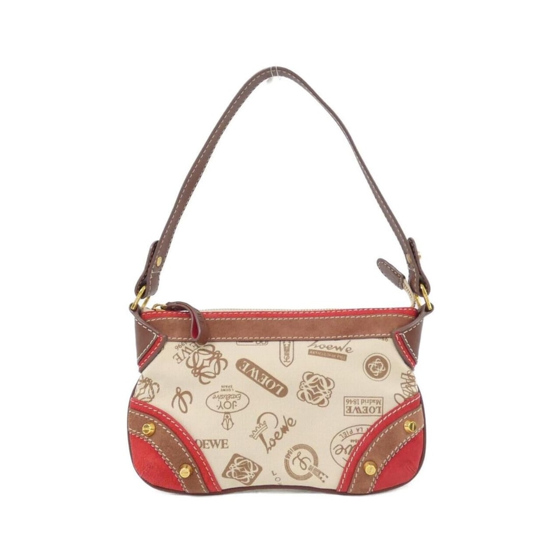 Loewe shoulder bag: --- Catalog ---Category: SizeSize (HxWxD): 13.5cm x 21cm x 2.5cm / 5.31'' x 8.26'' x 0.98''Category: DesignType: Shoulder bagColor: Beige, BrownGender: WomenMaterial: Canvas Hardware Color: GoldCatego