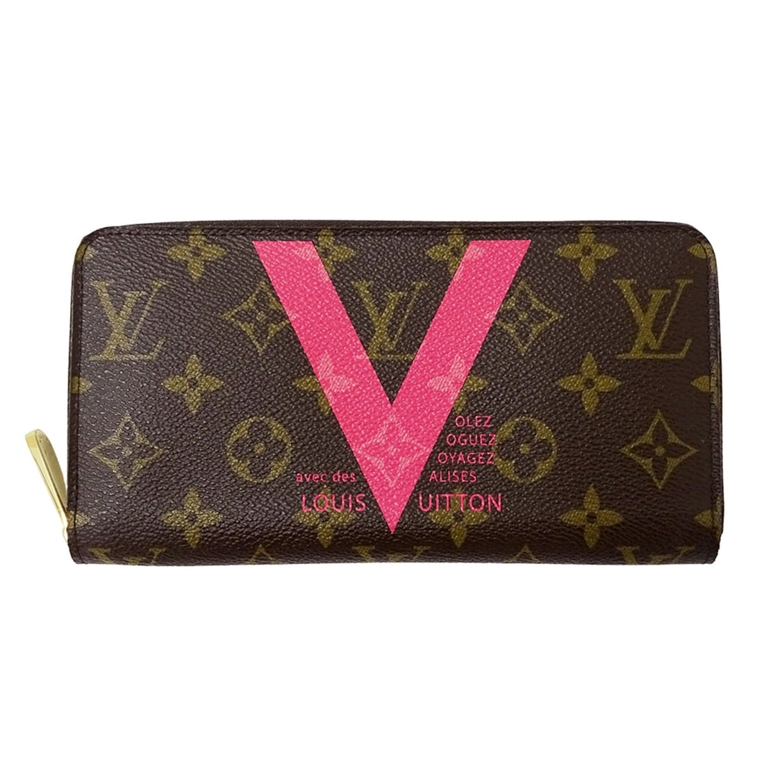 Louis Vuitton LOUIS VUITTON Women's Monogram V Long Wallet Zippy Grenade M60936 Brown Pink Round: --- Catalog ---Category: SizeSize (HxWxD): 10.5cm x 19.5cm x 2.5cm / 4.13'' x 7.67'' x 0.98''Category: DesignType: Long wallet (bi-fold)Color: Brown, Grenade, Monogram, PinkGender: WomenMaterial: Mono