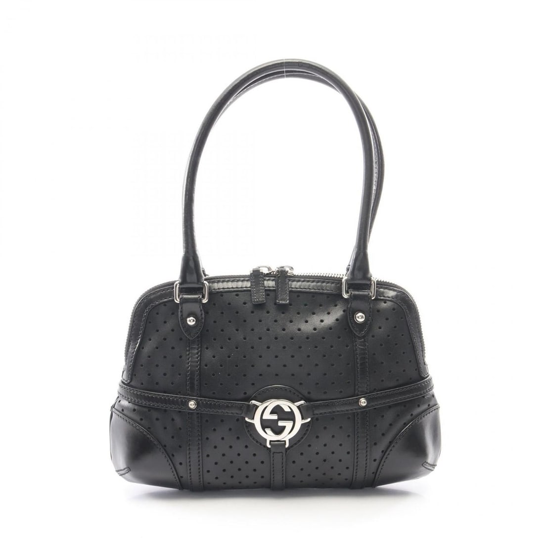 Gucci Interlocking G Handbag, Leather, Women's, Black, 114882: --- Catalog ---Category: SizeSize (HxWxD): 21cm x 29cm x 7cm / 8.26'' x 11.41'' x 2.75''Category: DesignType: HandbagColor: BlackGender: WomenMaterial: Leather Category: GeneralBrand: Gucci--- Item Li