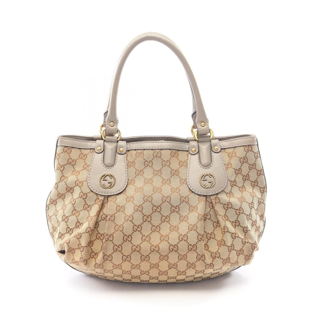 Gucci Scarlett GG Canvas Tote Bag Handbag Leather Women's Beige/Gray 269953: --- Catalog ---Category: SizeSize (HxWxD): 28cm x 40cm x 15cm / 11.02'' x 15.74'' x 5.9''Category: DesignType: Tote bagColor: Beige, GrayGender: WomenMaterial: Canvas , Leather Category: GeneralBrand: