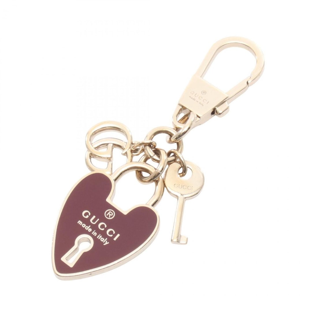 Gucci GUCCI Heart-shaped Keychain Accessory GP Women's Gold/Burgundy 837334: --- Catalog ---Category: SizeSize (HxWxD): 11cm x 3.2cm / 4.33'' x 1.25''Category: DesignType: KeyringColor: Bordeaux, GoldGender: WomenMaterial: Gold platingCategory: GeneralBrand: Gucci--- Item List
