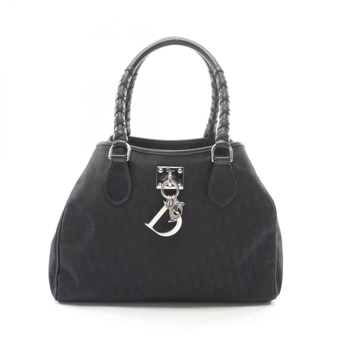 Christian Dior Dior Lovely Trotter Tote Bag Handbag Leather Nylon Canvas Women's Black: --- Catalog ---Category: SizeSize (HxWxD): 23cm x 32cm x 11cm / 9.05'' x 12.59'' x 4.33''Category: DesignType: Handbag, Tote bagColor: BlackGender: WomenMaterial: Leather , Nylon canvas Category: Gene