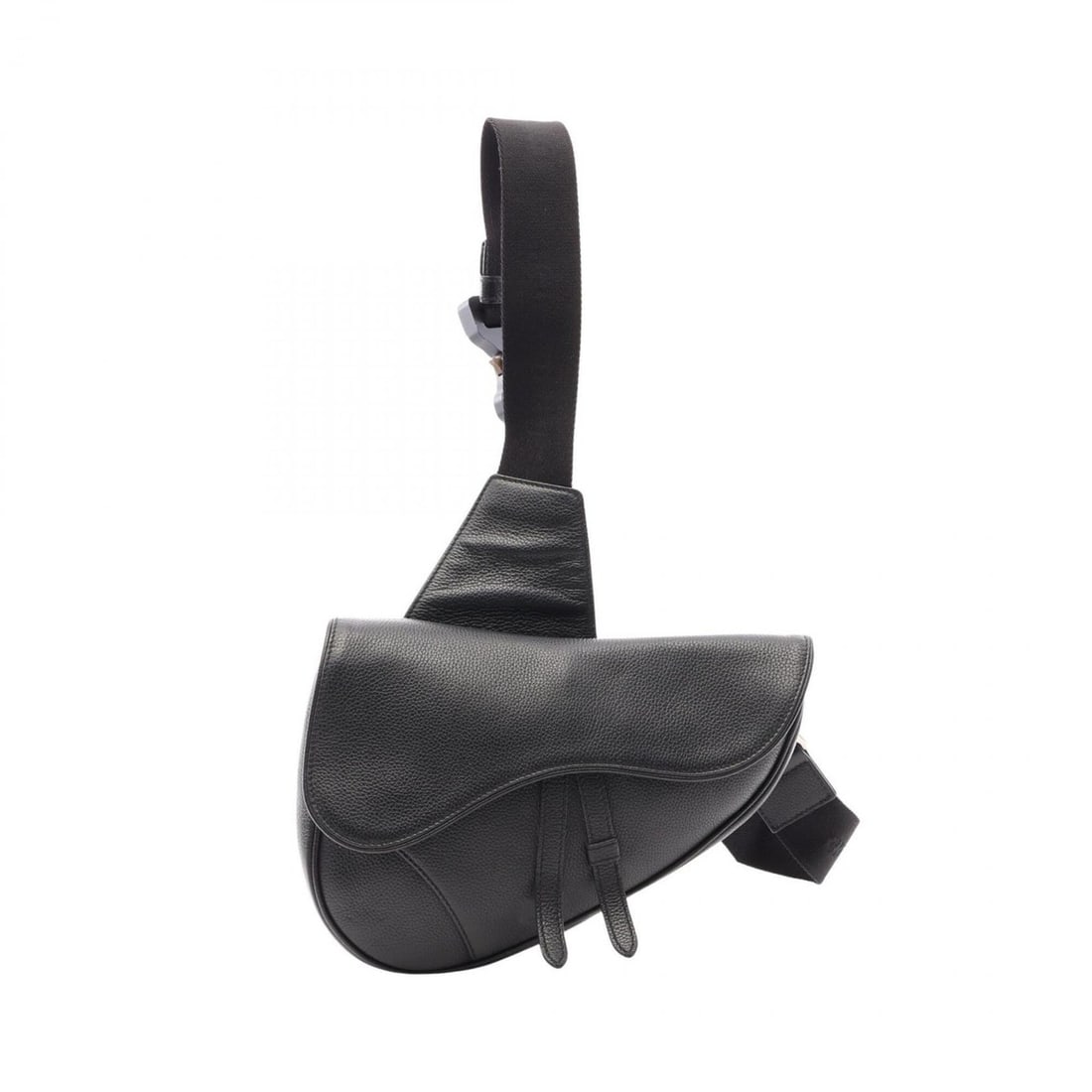Christian Dior Dior Saddle Bag, Body Waist Handbag, Leather, Men's, Black (1 of 9)
