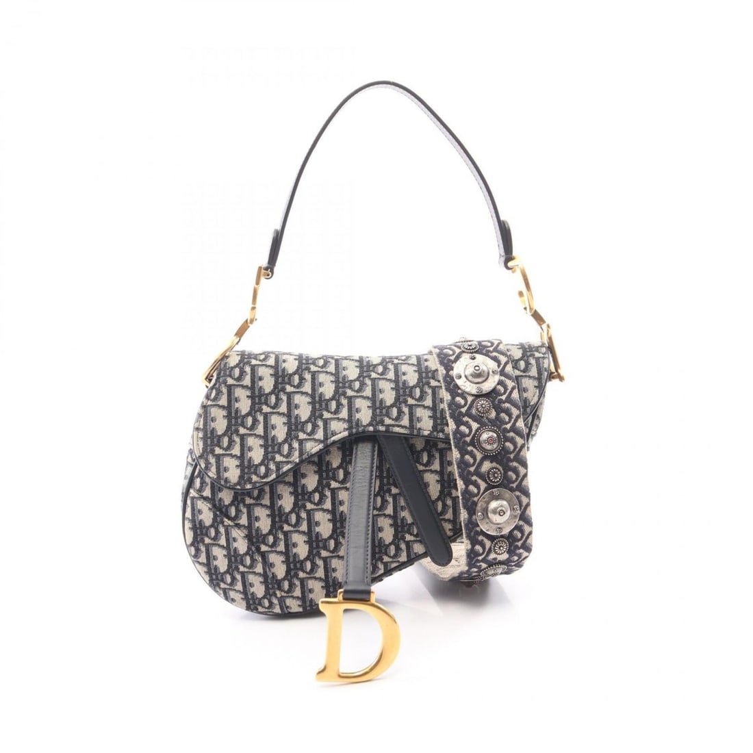 Christian Dior Dior Saddle Bag Oblique Jacquard 2-Way Handbag Canvas Leather Women's Beige/Navy: --- Catalog ---Category: SizeSize (HxWxD): 16cm x 24cm x 5cm / 6.29'' x 9.44'' x 1.96''Category: DesignType: Handbag, Saddle bagColor: Beige, NavyGender: WomenMaterial: Canvas , Leather Category: Gene