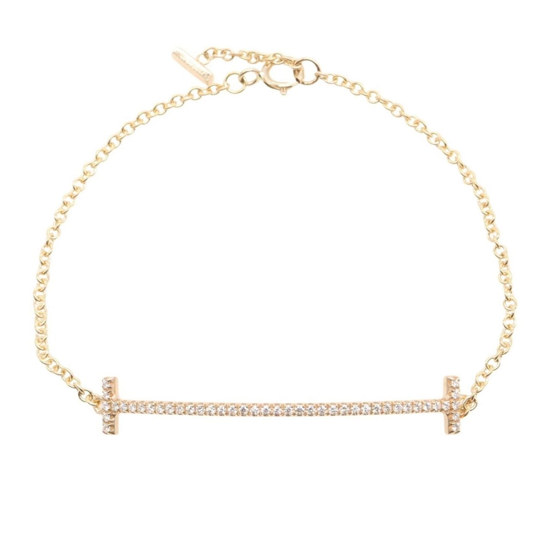Tiffany & Co. T Smile Small Bracelet, Diamond 18K Pink Gold (PG), Women's, Tone: --- Catalog ---Category: SizeLength: 15cm / 5.9''Category: DesignType: Charm braceletColor: GoldGender: WomenMaterial: Pink gold (18K)Category: GeneralBrand: Tiffany--- Item List ---Section: Condition