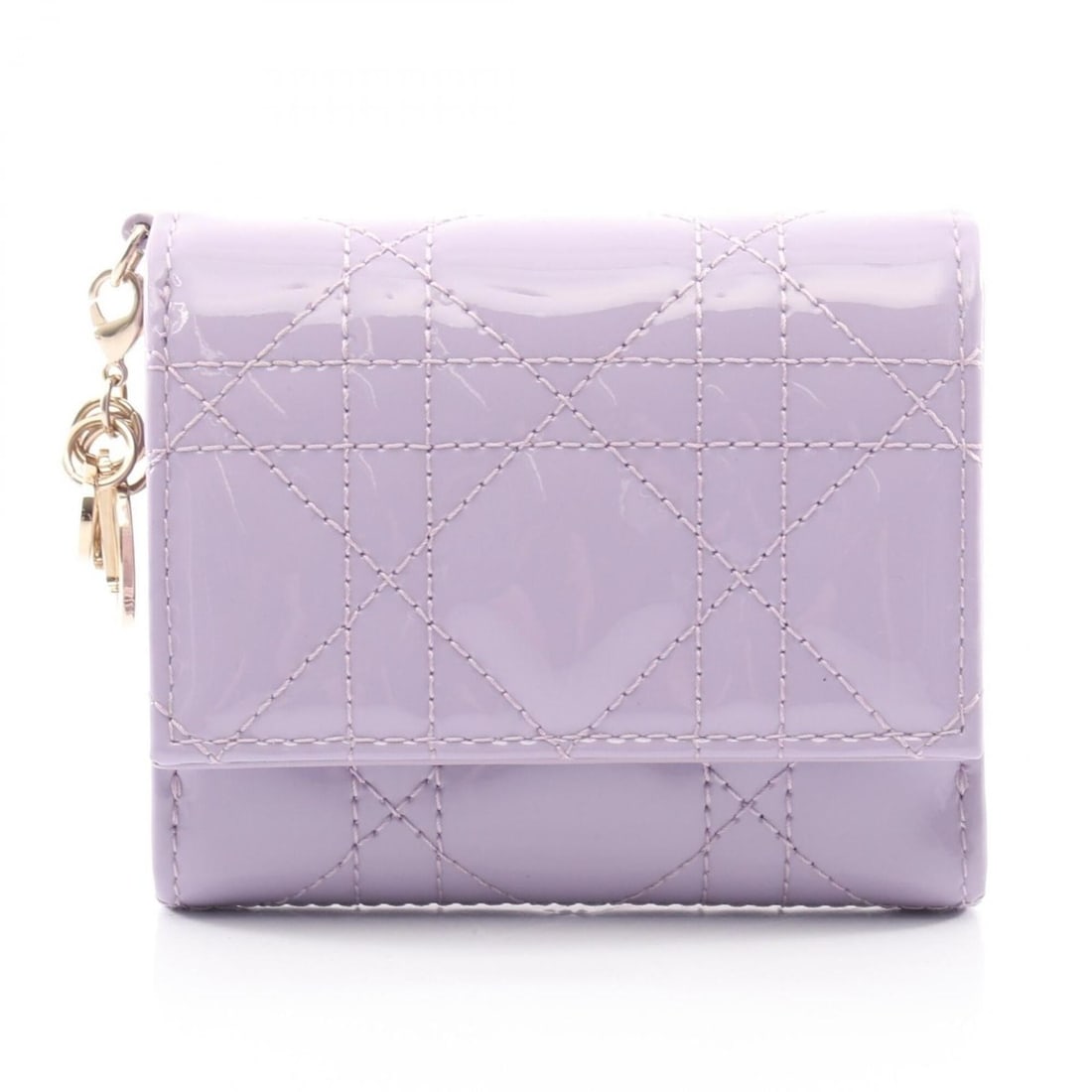 Christian Dior Dior LADY DIOR Lotus Wallet Tri-fold Patent Leather Women's Purple S0181OVRB401U: --- Catalog ---Category: SizeSize (HxWxD): 8.5cm x 10cm x 3cm / 3.34'' x 3.93'' x 1.18''Category: DesignType: Wallet (tri-fold)Color: PurpleGender: WomenMaterial: Patent leather Category: GeneralMPN: 