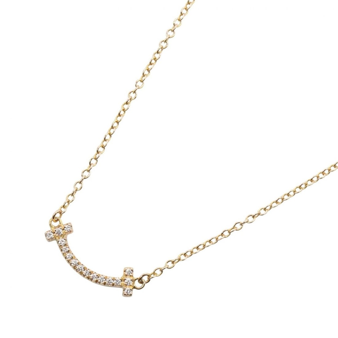 Tiffany & Co. T Smile Mini Necklace, Diamond Jewelry, 18KPG (Pink Gold), Diamond, Women's, Gold: --- Catalog ---Category: SizePendant Size: 3mm x 13mm / 0.11'' x 0.51''Neck Circumference: 41.5 cm - 46 cm / 16.33'' - 18.11''Category: DesignColor: Clear, GoldGender: WomenMaterial: Pink gold (18K)Ne
