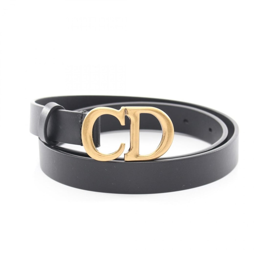 Christian Dior Dior CD logo buckle gold hardware leather belt for women, black: --- Catalog ---Category: SizeLength: 65cm - 75cm / 25.59'' - 29.52''Category: DesignType: Standard beltColor: BlackGender: WomenMaterial (Strap): Leather Category: GeneralBrand: Christian Dior--- Item