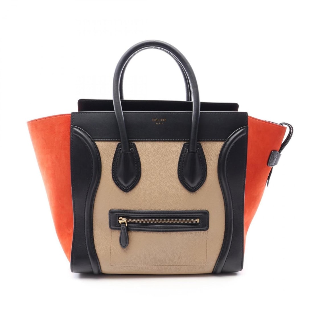 Celine Luggage Mini Shopper Handbag, Leather, Women's, Black, Beige, Red: --- Catalog ---Category: SizeSize (HxWxD): 31cm x 30cm x 17cm / 12.2'' x 11.81'' x 6.69''Category: DesignType: HandbagColor: Beige, Black, Red colorGender: WomenMaterial: Leather Category: GeneralBran