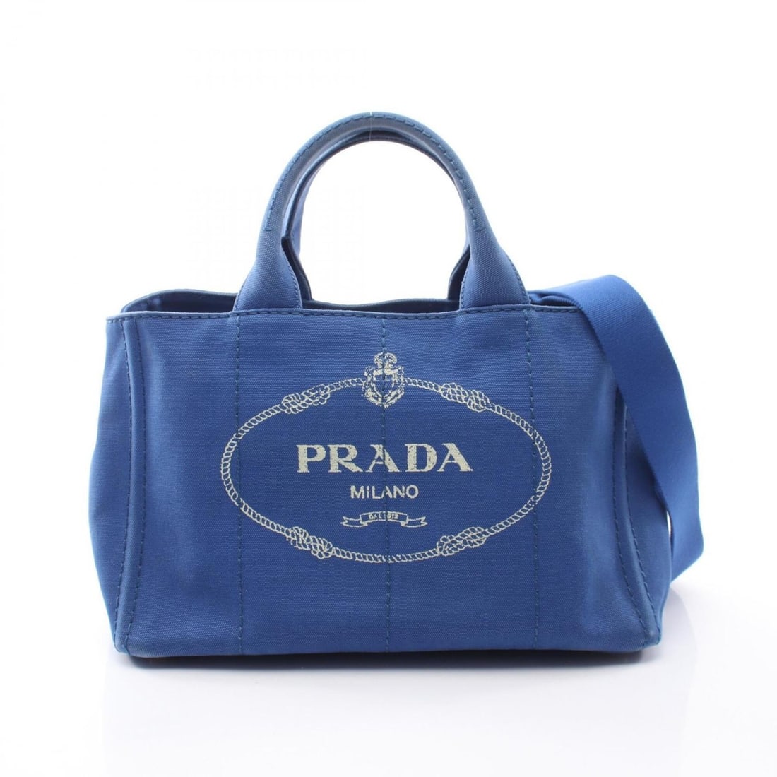 Prada CANAPA 2-Way Tote Bag/Handbag, Canvas, Women's, Blue (1 of 11)