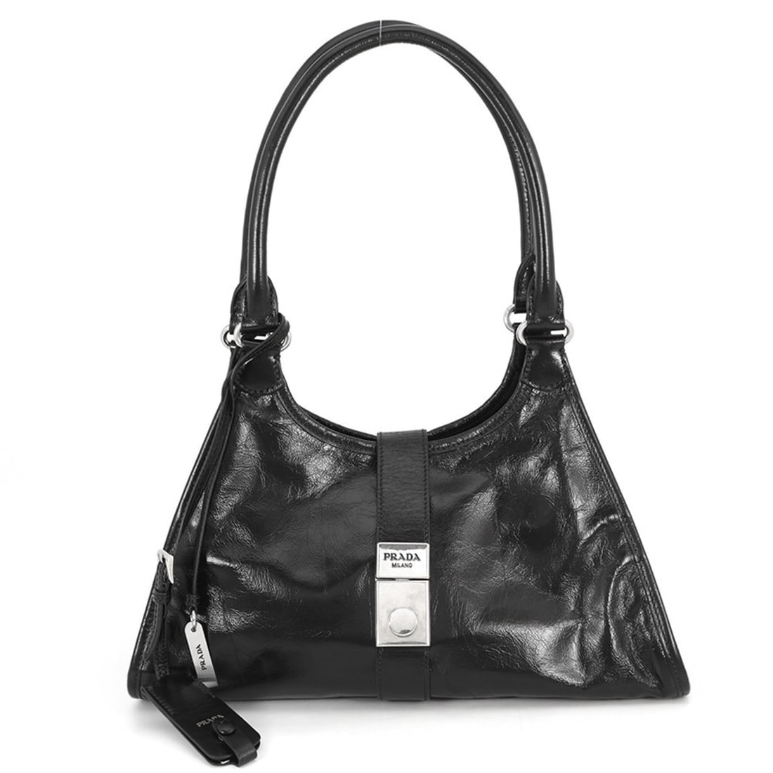 Prada shoulder bag, hobo medium size, leather, 1BG563, PRADA, black, handbag, PRADA (1 of 17)