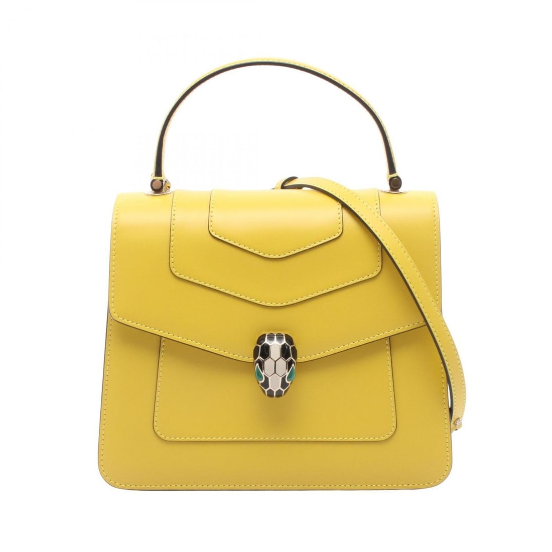 Bulgari BVLGARI Serpenti Forever Top Handle 2-Way Handbag, Leather, Women's, Yellow: --- Catalog ---Category: SizeSize (HxWxD): 18cm x 23cm / 7.08'' x 9.05''Category: DesignType: HandbagColor: YellowGender: WomenMaterial: Leather Category: GeneralBrand: Bvlgari--- Item List ---Section