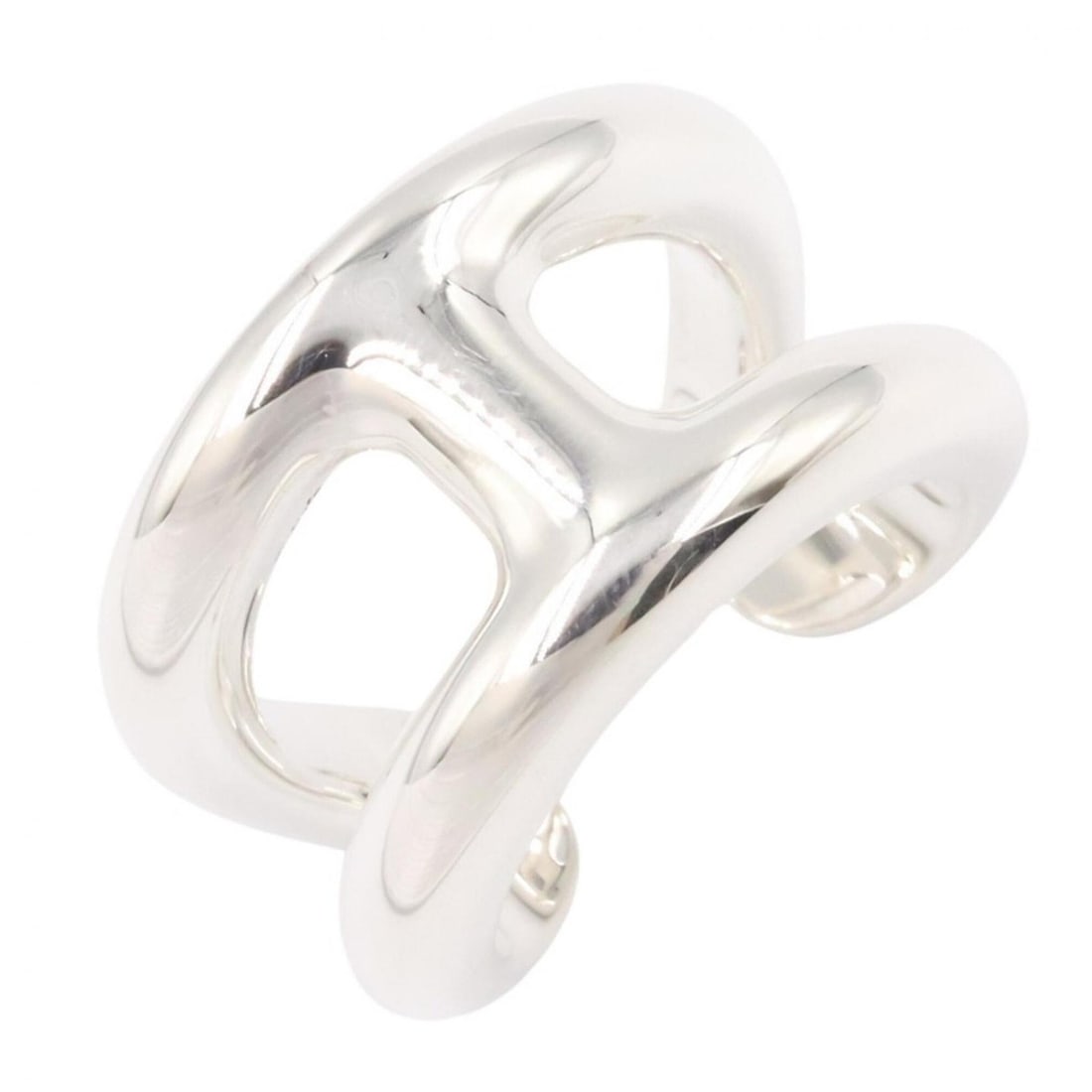 Hermes Osmos PM Ring - Sterling Silver 925 Women's Ring/Finger Tone: --- Catalog ---Category: SizeWidth: 13mm / 0.51''Weight: 11g / 0.38oz.JP Size: 8US Size: 4.5Brand Size: 48Category: DesignType: Band ringMetal: SilverGender: WomenMetal Purity: Silver925Category: Gene