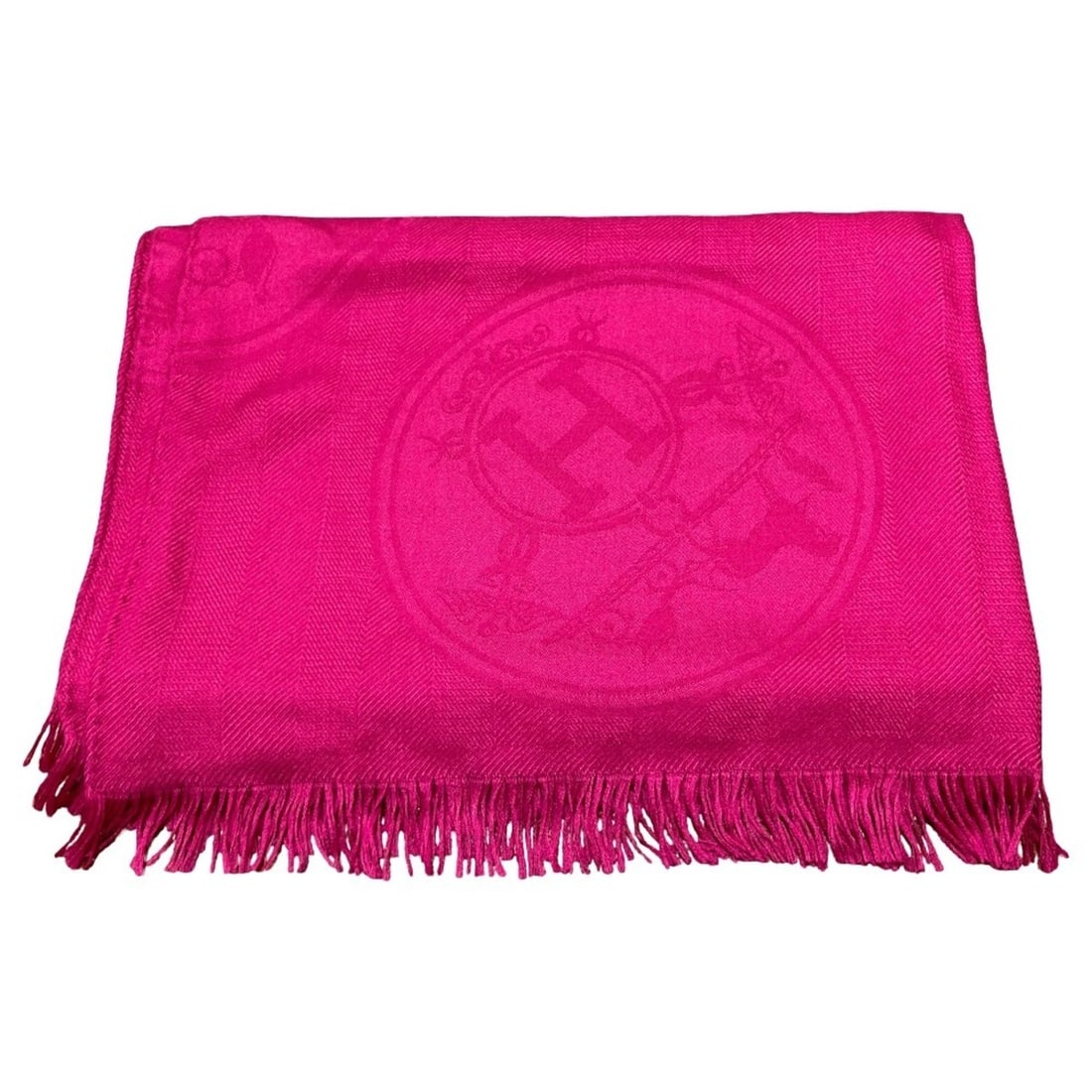 HERMES New Libris Cashmere Silk Large Stole, Rose Pink, Men's & Women's (1 of 12)
