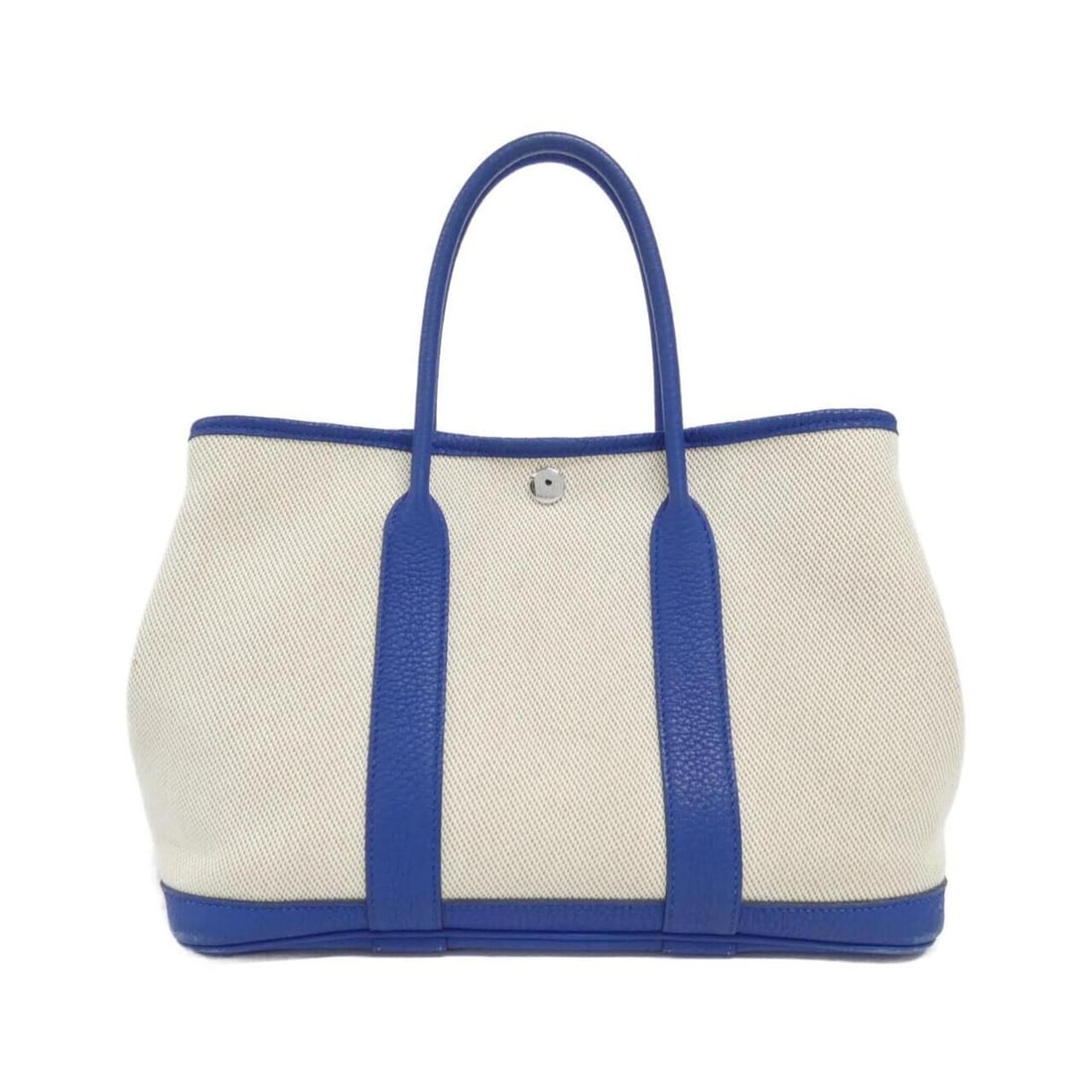 Hermes Garden Party 30cm 066751CK Handbag: --- Catalog ---Category: SizeSize (HxWxD): 21cm x 30cm x 14cm / 8.26'' x 11.81'' x 5.51''Category: DesignType: HandbagColor: Blue, Ecru, IvoryGender: Women,MenMaterial: Toile H , Negonda leather