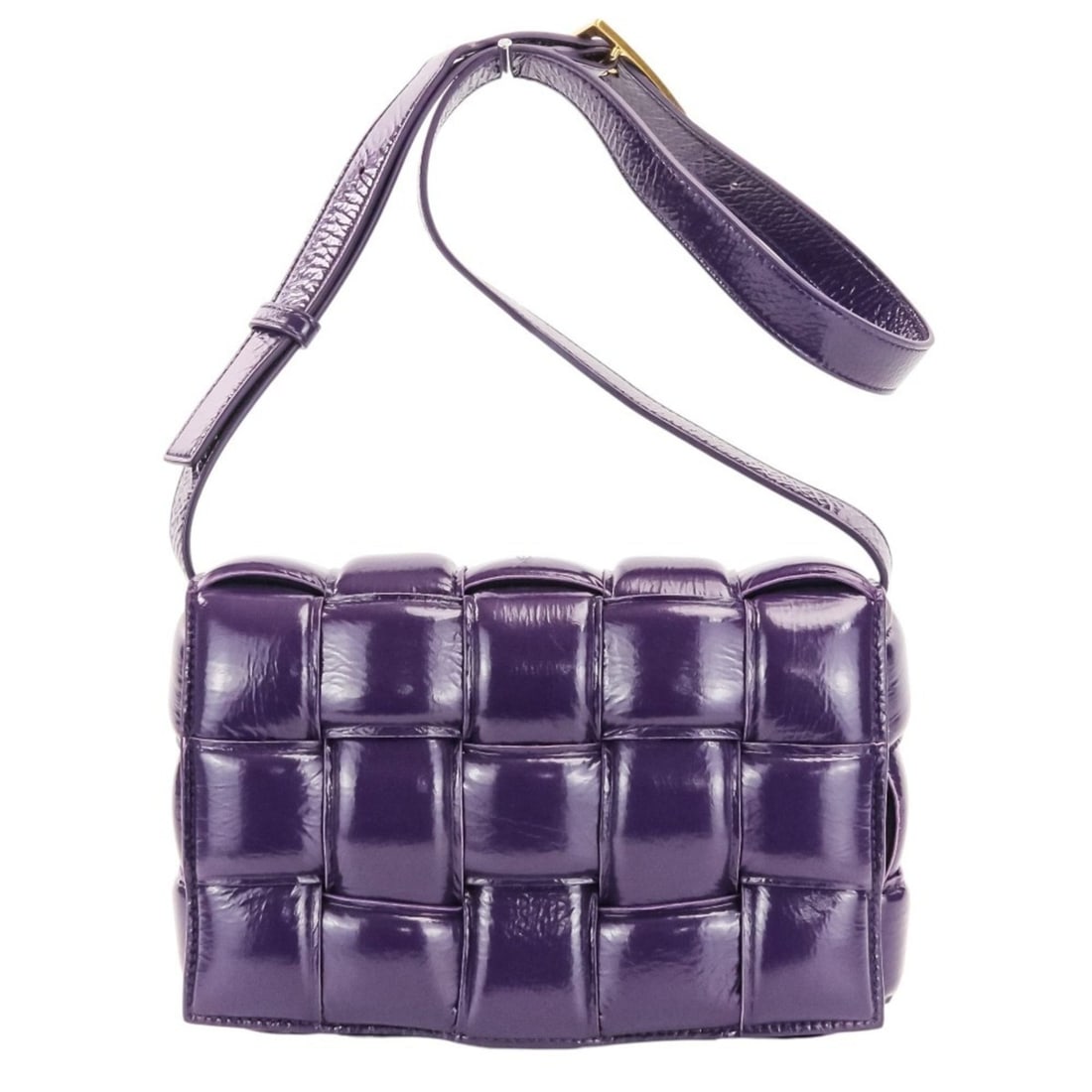 Bottega Veneta Padded Cassette Intrecciato Shoulder Bag 591970 Purple Women's (1 of 15)