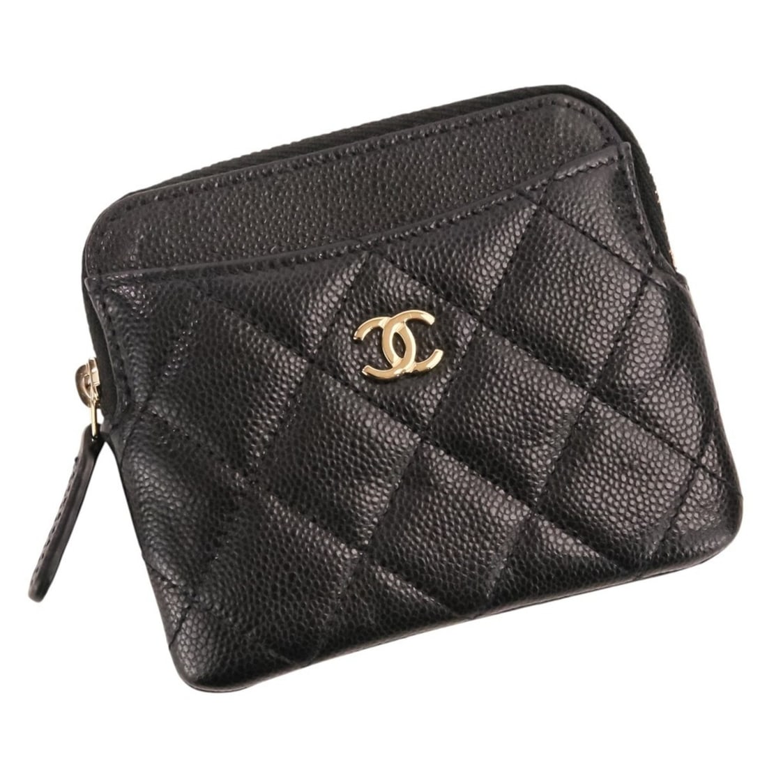 CHANEL Classic Zip Coin Purse, Caviar Skin, Matelassé, Wallet/Coin Case, AP2061, Black, Women's: --- Catalog ---Category: SizeSize (HxWxD): 9.5cm x 11cm x 1.5cm / 3.74'' x 4.33'' x 0.59''Category: DesignType: Coin purse/coin caseColor: BlackGender: WomenMaterial: Grained Calfskin Category: Genera