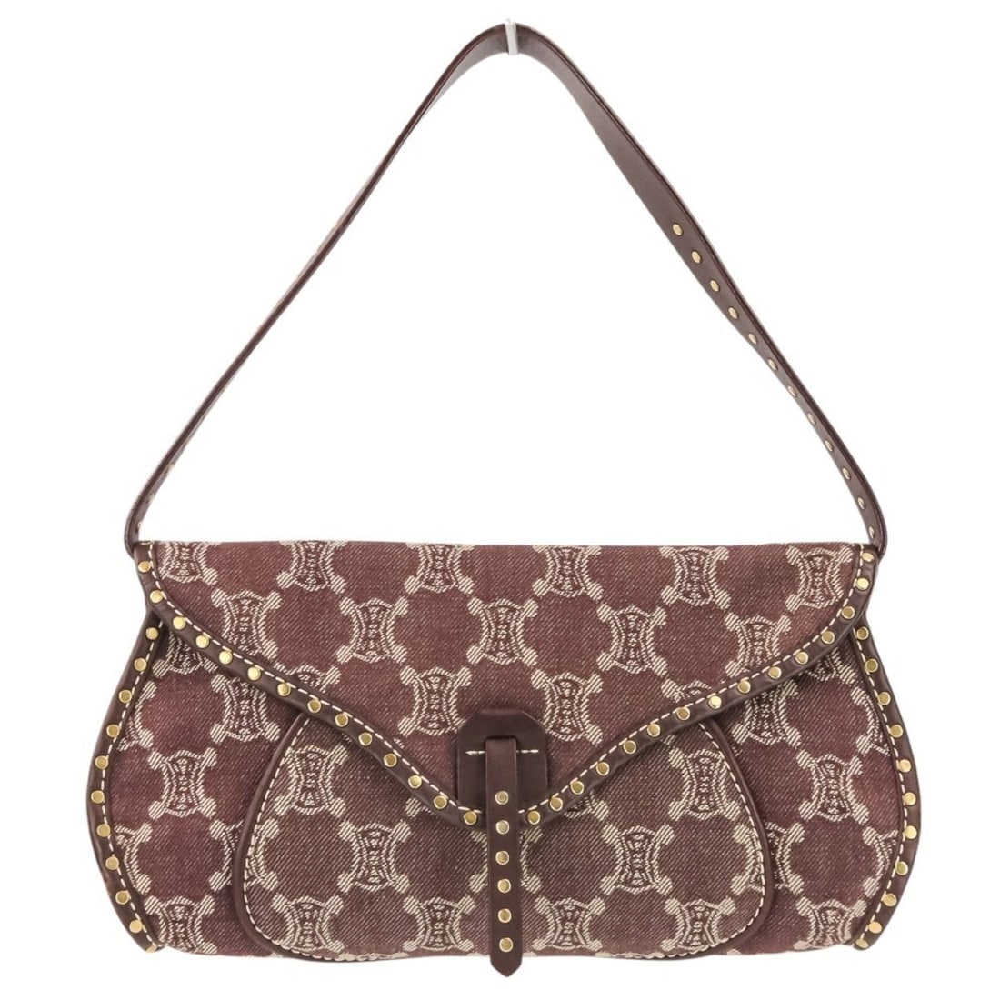 CELINE Paris Macadam Canvas One-Shoulder Bag Handbag Bordeaux Women's: --- Catalog ---Category: SizeSize (HxWxD): 16cm x 30cm x 7.5cm / 6.29'' x 11.81'' x 2.95''Category: DesignType: Handbag, Shoulder bagColor: Bordeaux, BrownGender: WomenMaterial: Canvas , Leather Categ