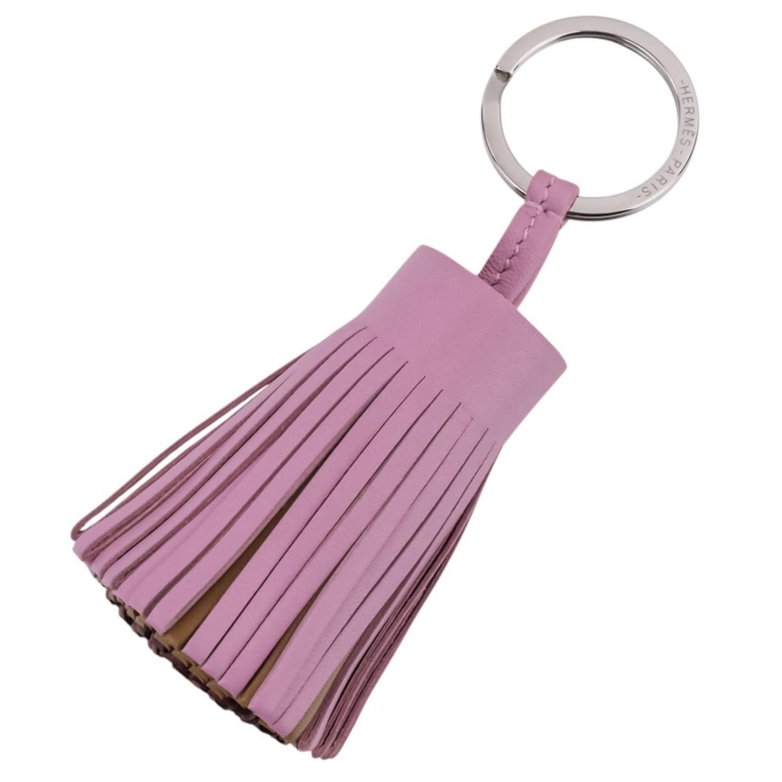 HERMES Carmen Tricolor Keyring Accessory Bag Charm Agneau Milo Mauve Gilvestre Chai Rouge Pink: --- Catalog ---Category: DesignType: Handbag charmColor: Beige, Pink, Red colorGender: WomenMaterial: Agneau MiloCategory: GeneralBrand: Hermes--- Item List ---Section: ConditionRanking: Rank NS Never