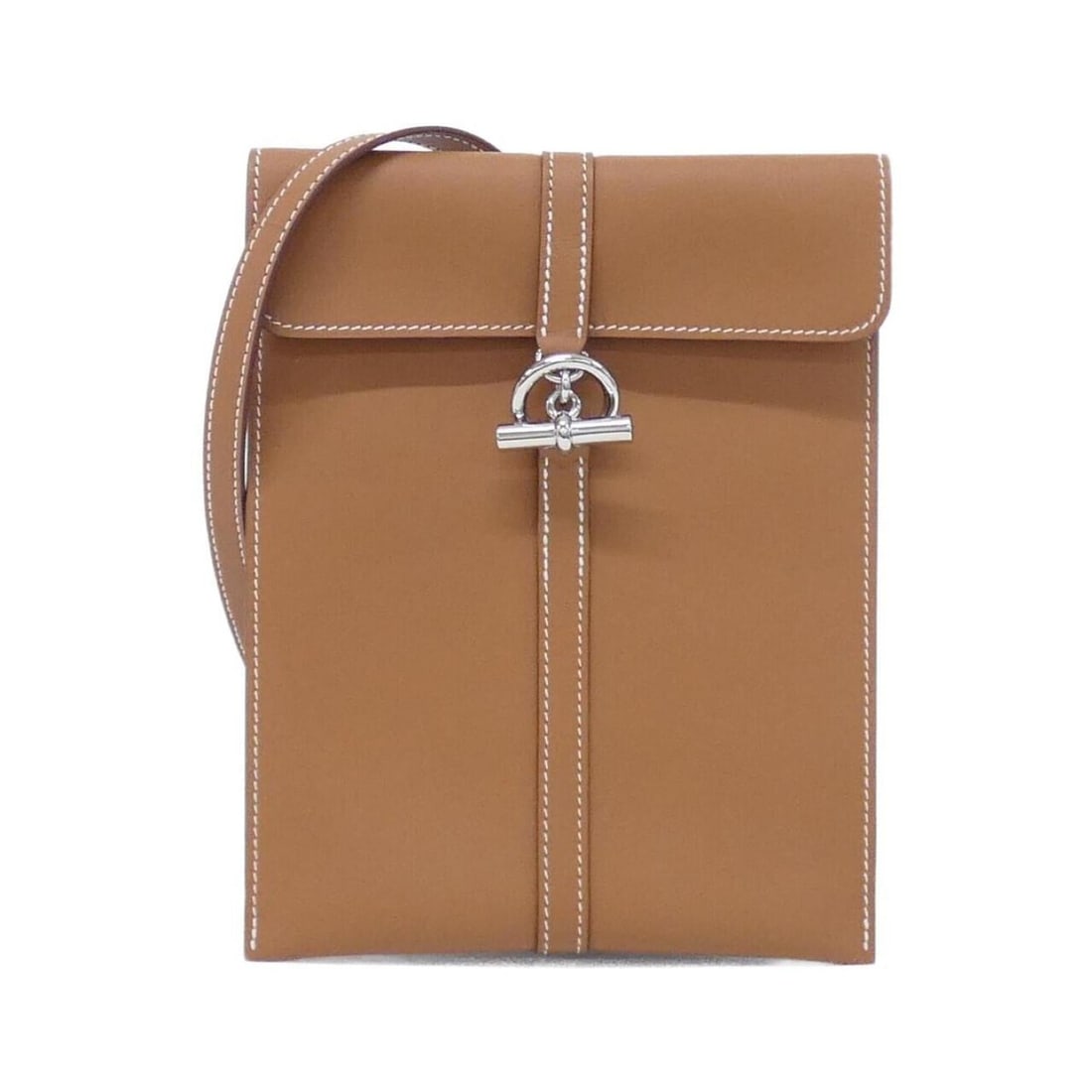 Hermes Glenan To Go 086476CK Handbag Pouch: --- Catalog ---Category: SizeSize (HxWxD): 19cm x 15cm x 1cm / 7.48'' x 5.9'' x 0.39''Category: DesignType: Handbag, PouchColor: Brown, Gold brownGender: Women,MenMaterial: Swift leather Category: Gen