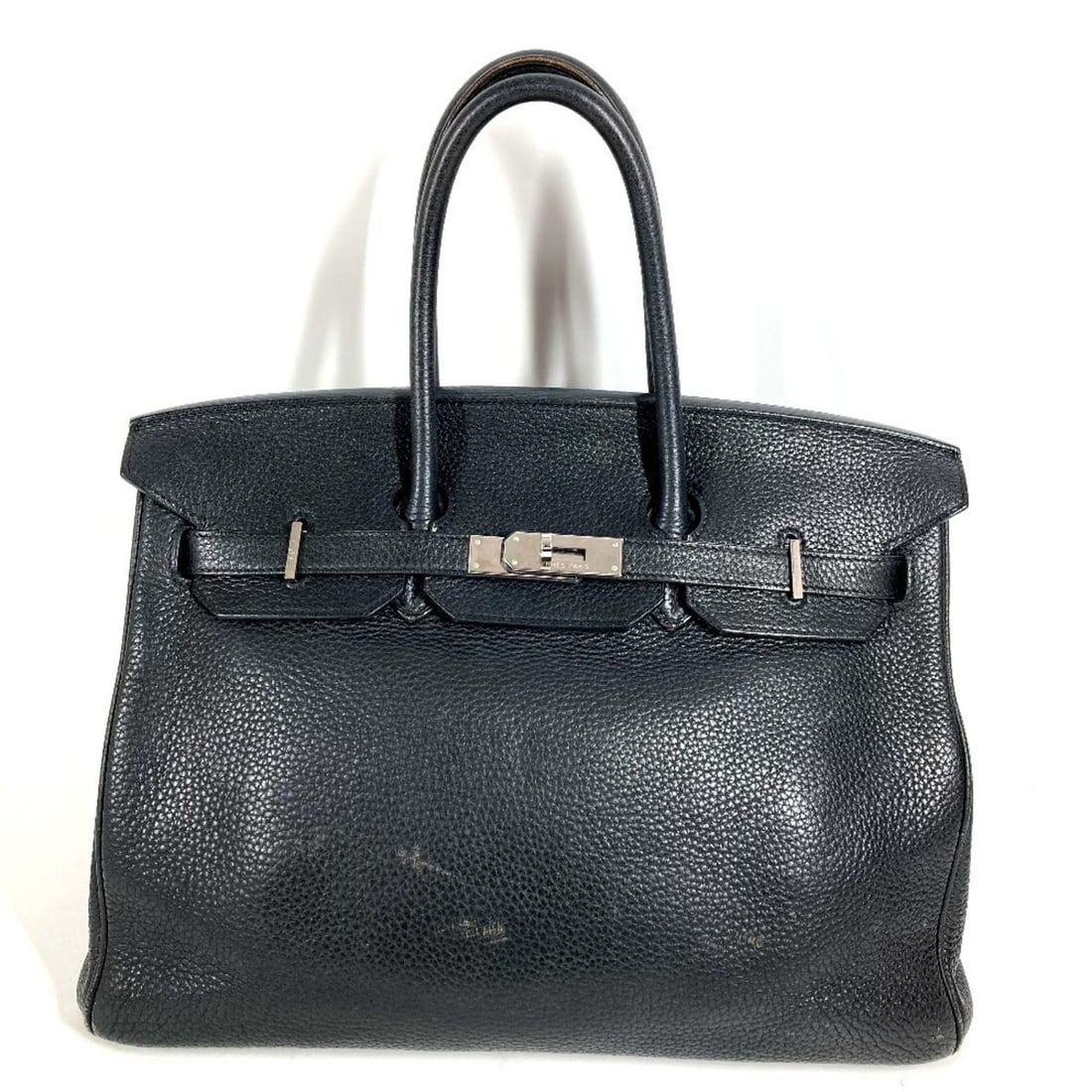 HERMES Birkin 35 Tote Bag Handbag Leather Men's Women's Black: --- Catalog ---Category: SizeSize (HxWxD): 25cm x 35cm x 18cm / 9.84'' x 13.77'' x 7.08''Category: DesignType: Handbag, Tote bagColor: BlackGender: Men,Women,UnisexMaterial: Leather Hardware Color: Si