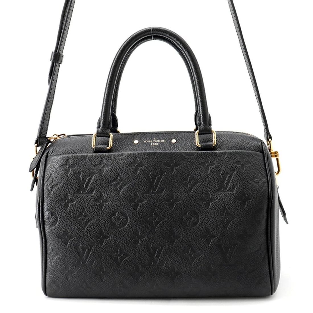 Louis Vuitton Monogram Empreinte Speedy Bandoulière 25 NM Handbag M42401 2-way Black for Women: --- Catalog ---Category: SizeSize (HxWxD): 22cm x 26cm x 15cm / 8.66'' x 10.23'' x 5.9''Category: DesignType: HandbagColor: NoirGender: WomenMaterial: Monogram Empreinte Hardware Color: GoldCategory: 