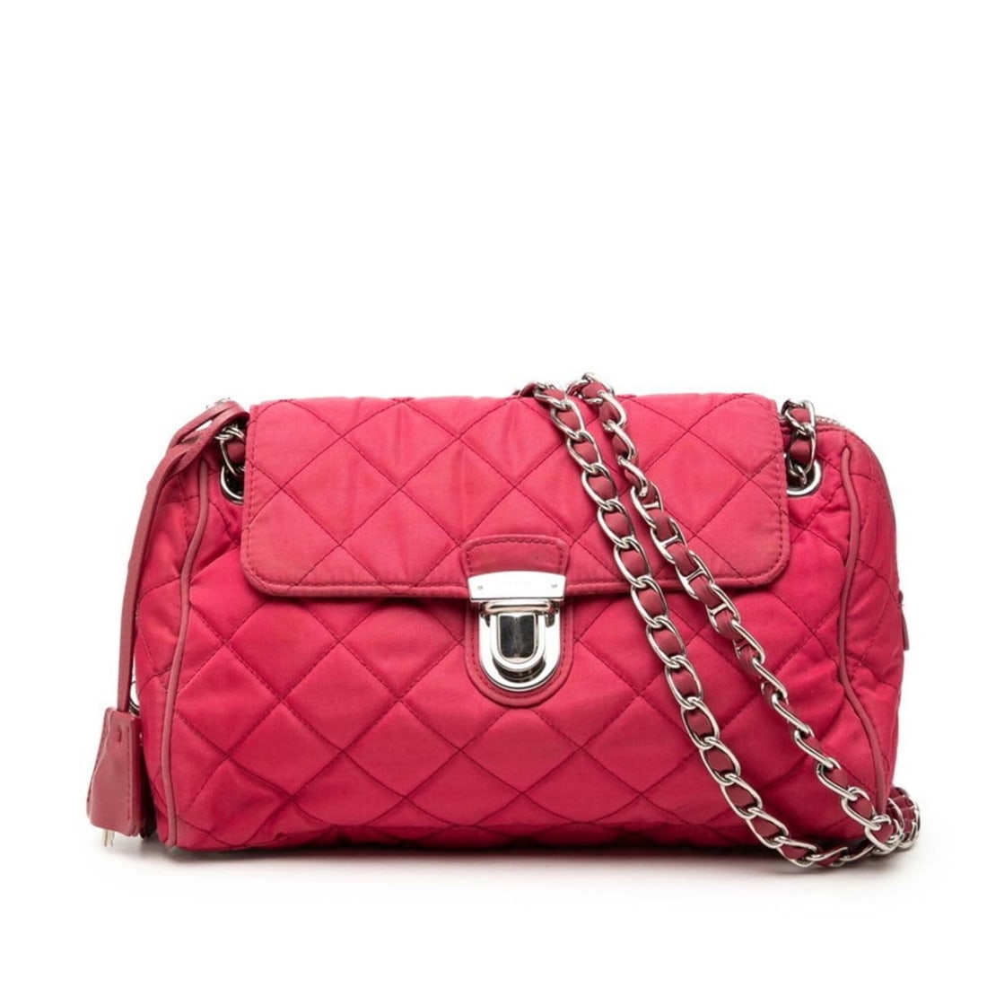 Prada Chain Shoulder Bag, Red Nylon, Women's PRADA (1 of 6)