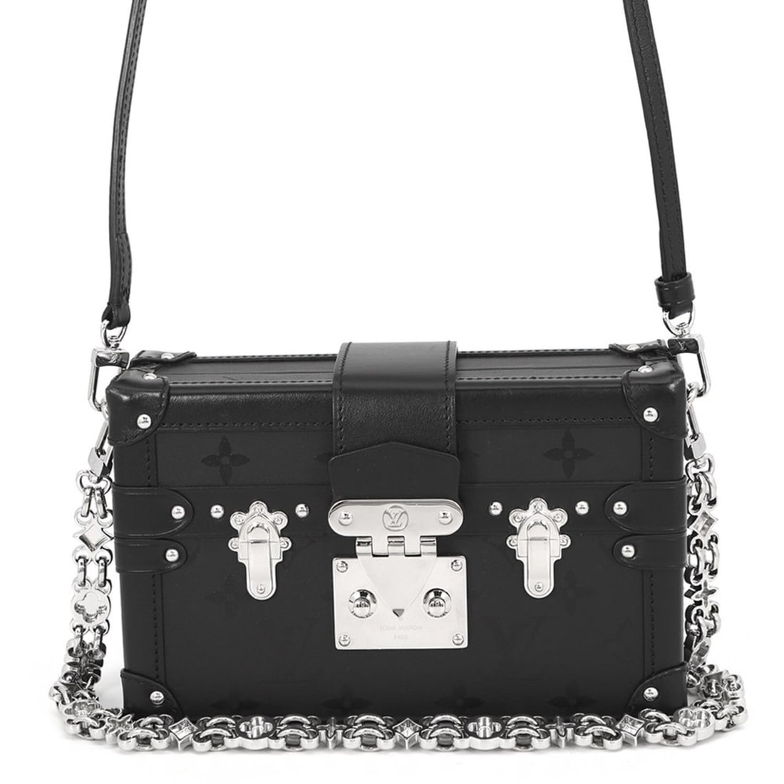 Louis Vuitton Monogram Wet Petite Malle Shoulder Bag M11324 2-way Clutch Black Handbag LOUIS VUITTON (1 of 19)