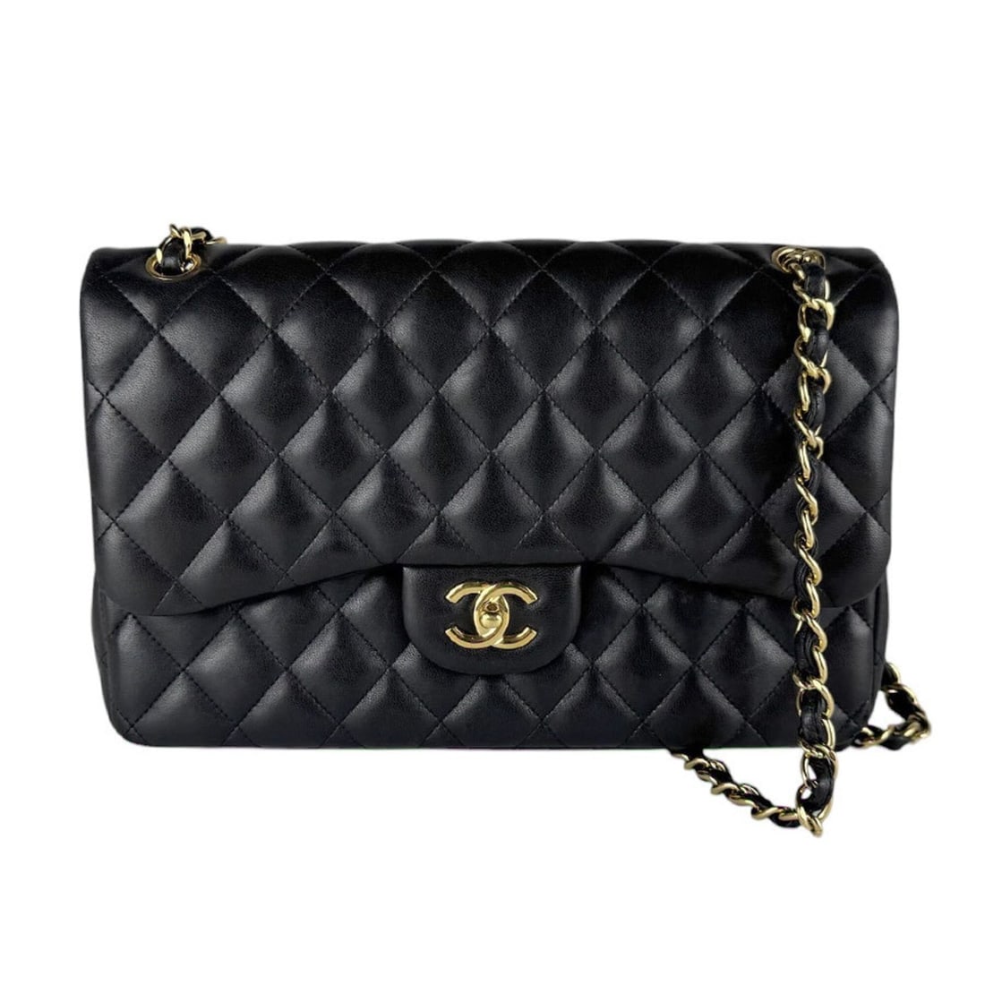 Chanel CHANEL Shoulder Bag, Large Matelassé, Lambskin, Black Gold, Women's z10142: --- Catalog ---Category: SizeSize (HxWxD): 20cm x 30cm x 9cm / 7.87'' x 11.81'' x 3.54''Category: DesignType: Shoulder bagColor: BlackGender: WomenMaterial: Leather Leather/Fur Type: LambskinCategory: