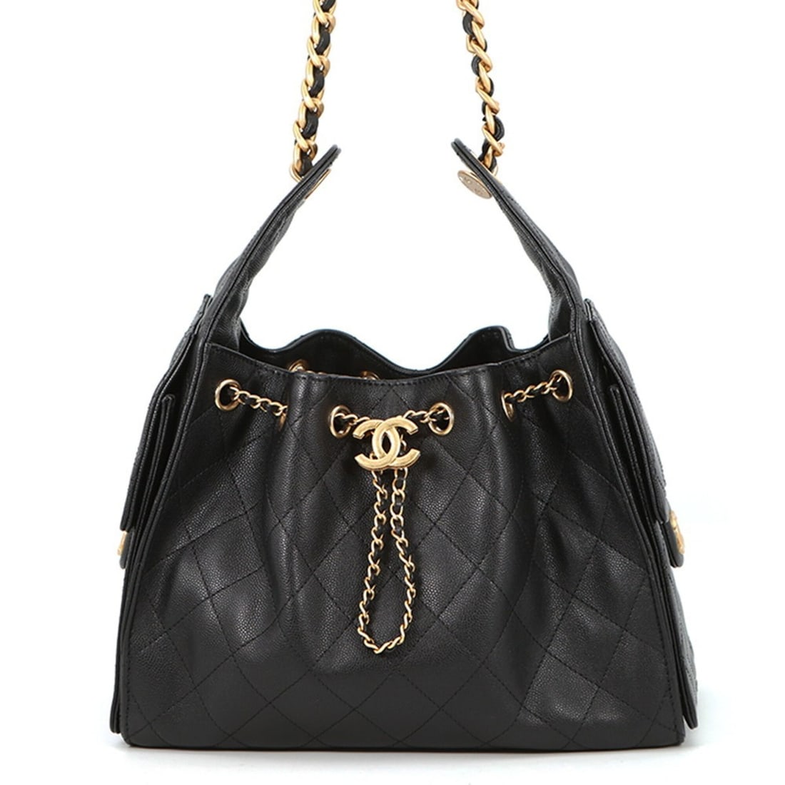 Chanel Chain Shoulder Bag, Coco Mark, CHANEL 25 Small, Caviar Skin, AS5293, Handbag, Black, Handbag: --- Catalog ---Category: SizeSize (HxWxD): 20cm x 26cm x 13cm / 7.87'' x 10.23'' x 5.11''Category: DesignType: Handbag, Shoulder bagColor: BlackGender: WomenMaterial: Grained Calfskin Hardware Color: 