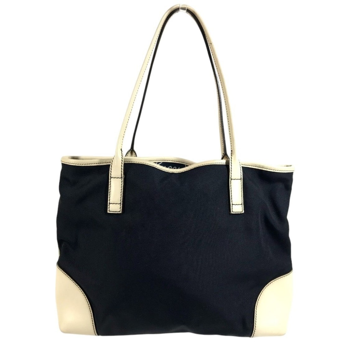 GUCCI 170007 Logo Leather Nylon Charm Shoulder Bag Canvas Men's Women's Navy: --- Catalog ---Category: SizeSize (HxWxD): 25cm x 30cm x 9.5cm / 9.84'' x 11.81'' x 3.74''Handle Length: 45cm / 17.71''Category: DesignType: Handbag, Shoulder bag, Tote bagColor: Navy, WhiteStyle: Cas