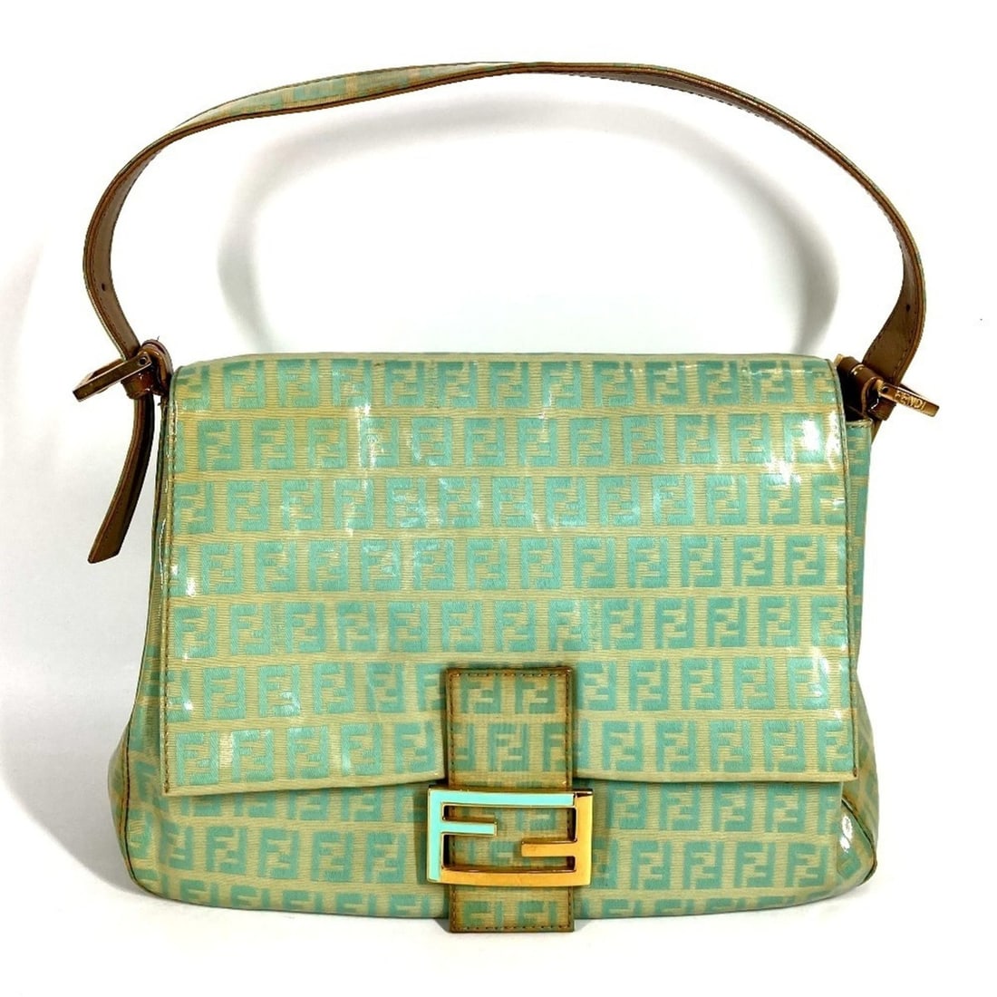 FENDI Mamma Bucket Zucchino Logo Bag, Shoulder Flap Handbag, Coated Canvas, Women's, Green: --- Catalog ---Category: SizeSize (HxWxD): 21cm x 28.5cm x 11cm / 8.26'' x 11.22'' x 4.33''Category: DesignType: Handbag, Shoulder bagColor: GreenGender: WomenMaterial: Coated canvas Category: General
