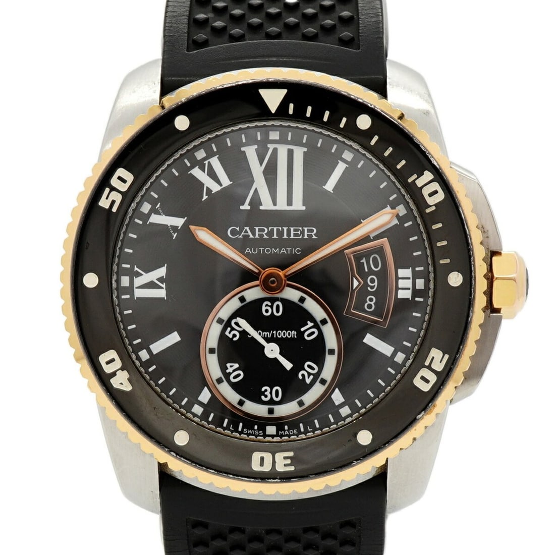 Cartier Calibre Diver W7100055 Black Dial Men's Watch: --- Catalog ---Category: SizeWrist Size: 20.5cm / 8.07''Case Diameter: 43.5mm / 1.71''Category: DesignType: WristwatchGender: MenColor (Dial): BlackMaterial (Band): RubberCategory: GeneralMPN: W710005