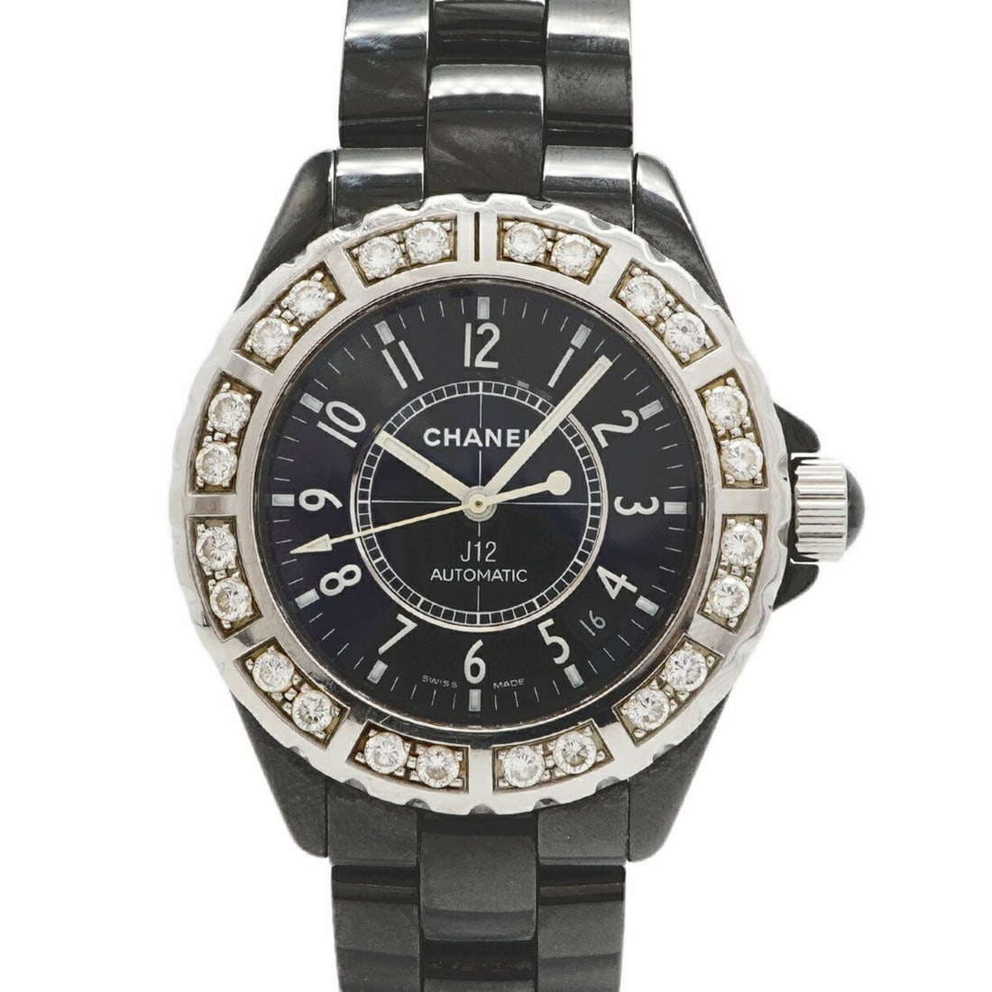 Chanel J12 Diamond H1174 Black Dial Men's Watch: --- Catalog ---Category: SizeWrist Size: 18.5cm / 7.28''Case Diameter: 38.8mm / 1.53''Category: DesignType: WristwatchGender: MenColor (Dial): BlackMaterial (Band): CeramicCategory: GeneralMPN: H1174B