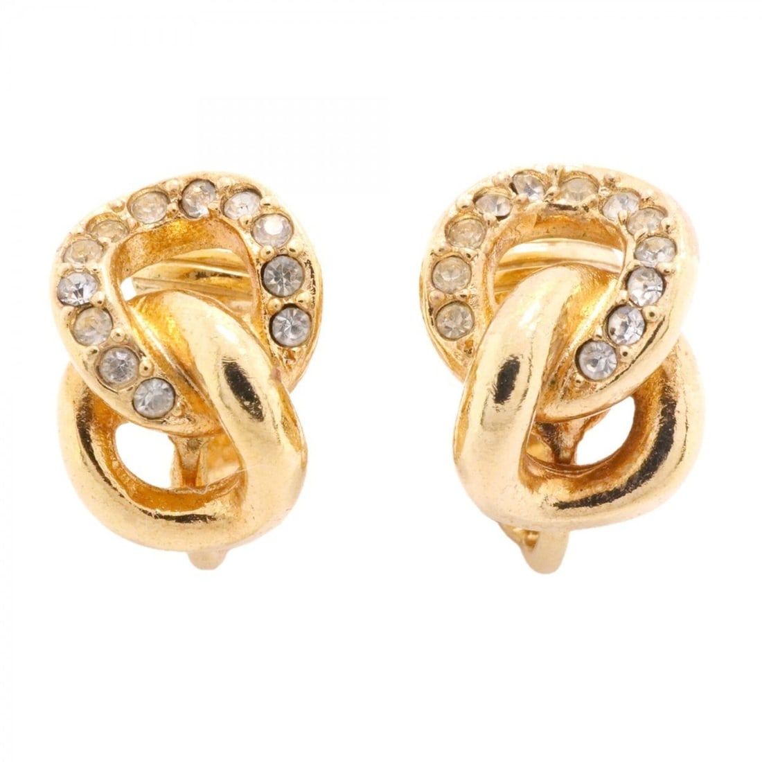 Christian Dior Earrings, GP Plated, Rhinestone, Gold, Women's: --- Catalog ---Category: SizeSize (HxWxD): 12.70mm x 8.80mm / 0.50'' x 0.35''Category: DesignType: Clip earringsColor: GoldGender: WomenMaterial: Gold plating, RhinestoneCategory: GeneralBrand: Christ