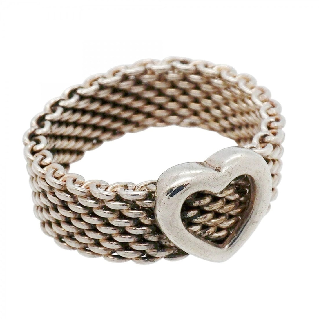 Tiffany & Co. Somerset Heart Ring, Sterling Silver 925, Size 13, Women's: --- Catalog ---Category: SizeJP Size: 13US Size: 6.5Category: DesignType: Band ringGender: WomenMaterial: Silver 925Category: GeneralBrand: Tiffany--- Item List ---Section: ConditionRanking: Rank AB U