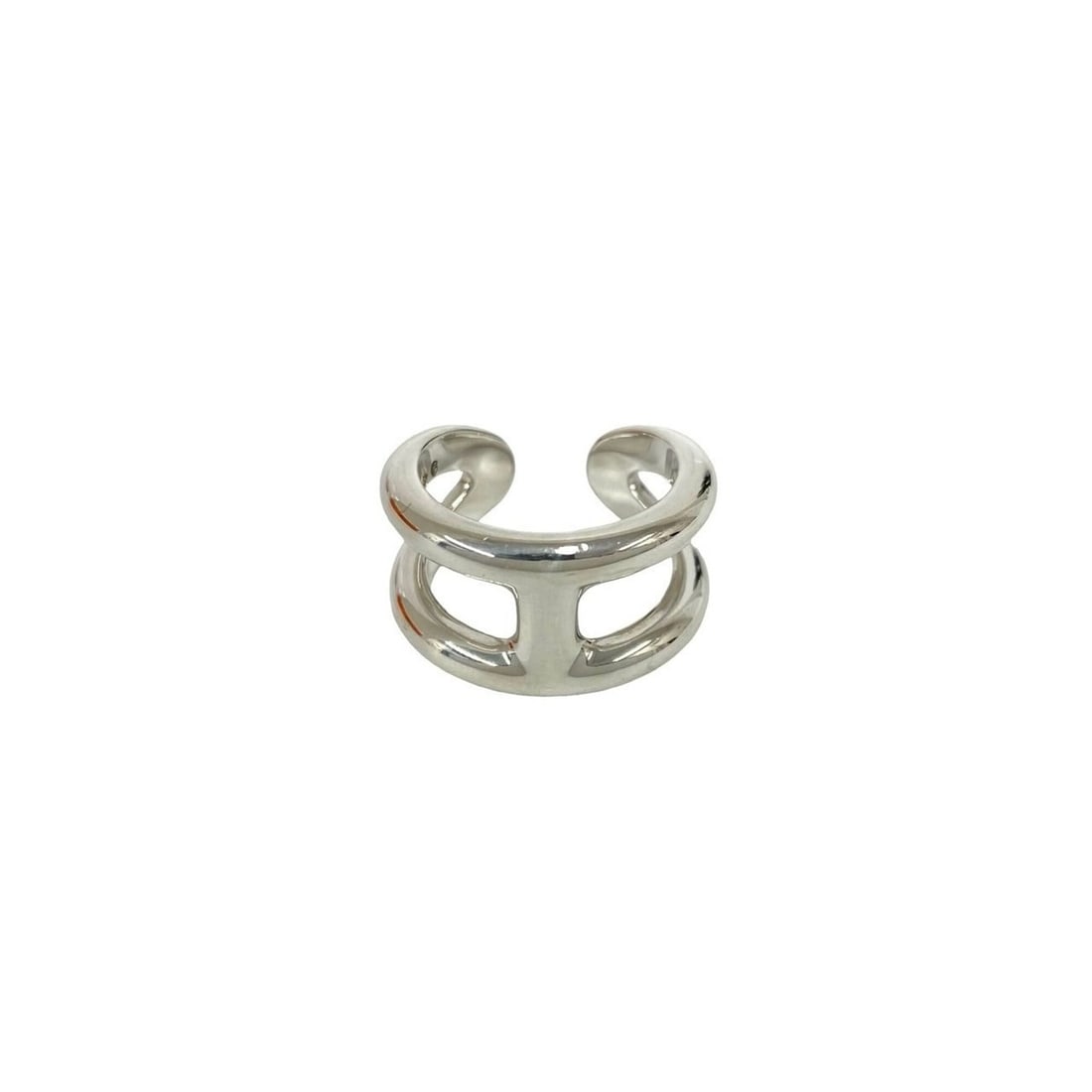 HERMES Osmos PM Ring, Sterling Silver 925, Men's and Women's Accessory, Silver, 38315: --- Catalog ---Category: SizeJP Size: 19US Size: 9.5Category: DesignType: Band ringColor: SilverGender: Men,WomenMaterial: Silver 925Category: GeneralBrand: Hermes--- Item List ---Section: ConditionRa