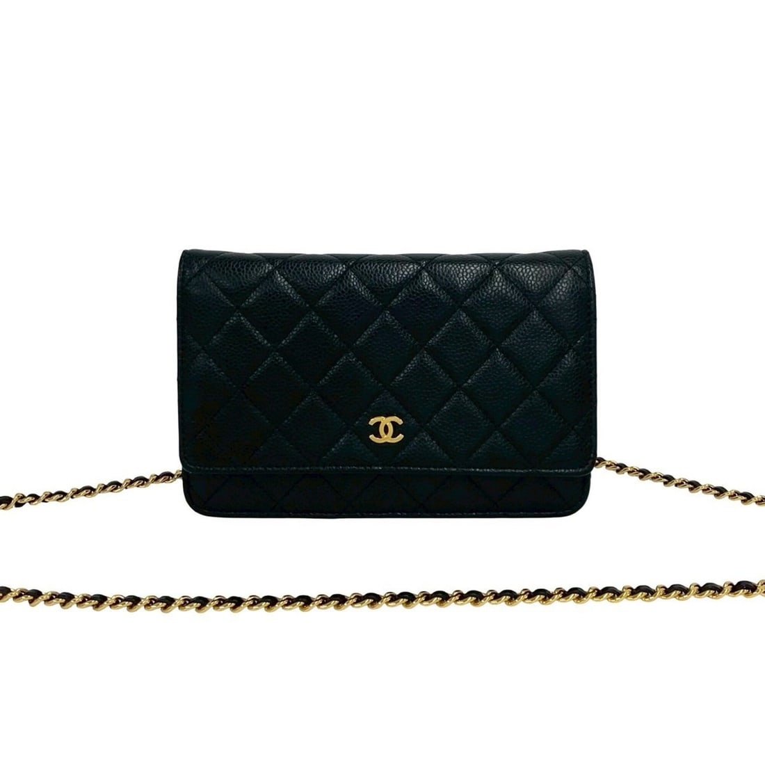 CHANEL Matelassé Coco Caviar Skin Chain Mini Shoulder Bag Wallet Black 34223: --- Catalog ---Category: SizeSize (HxWxD): 12.5cm x 19cm x 2.5cm / 4.92'' x 7.48'' x 0.98''Category: DesignType: Shoulder bagColor: BlackGender: WomenMaterial: Grained Calfskin Category: GeneralBrand: