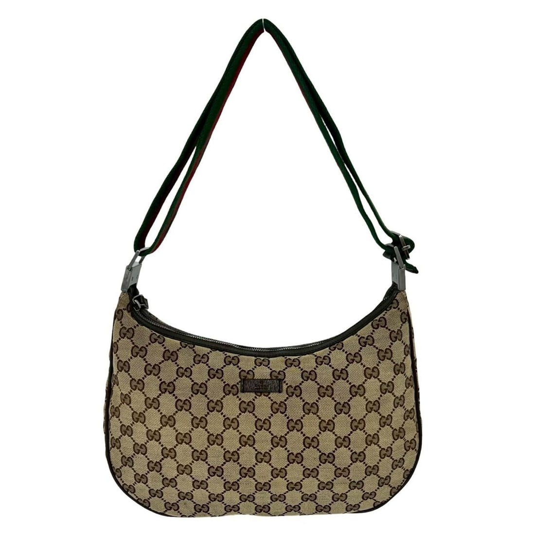 GUCCI Sherry Line GG Logo Pattern Canvas Leather Semi-One Shoulder Bag Tote Brown 38866: --- Catalog ---Category: SizeSize (HxWxD): 20cm x 32.5cm x 6cm / 7.87'' x 12.79'' x 2.36''Category: DesignType: Shoulder bag, Tote bagColor: Brown, Green, Red colorGender: WomenMaterial: Canvas , Leat