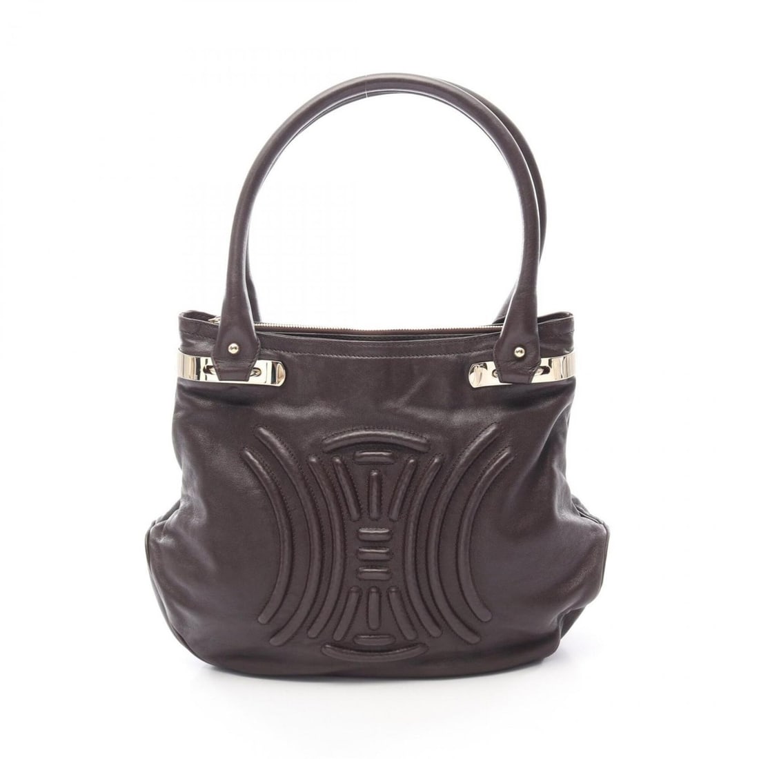Celine Triomphe Tote Bag Handbag Leather Women's Brown: --- Catalog ---Category: SizeSize (HxWxD): 30cm x 31cm x 10cm / 11.81'' x 12.2'' x 3.93''Category: DesignType: Handbag, Tote bagColor: BrownGender: WomenMaterial: Leather Category: GeneralBrand: Celin