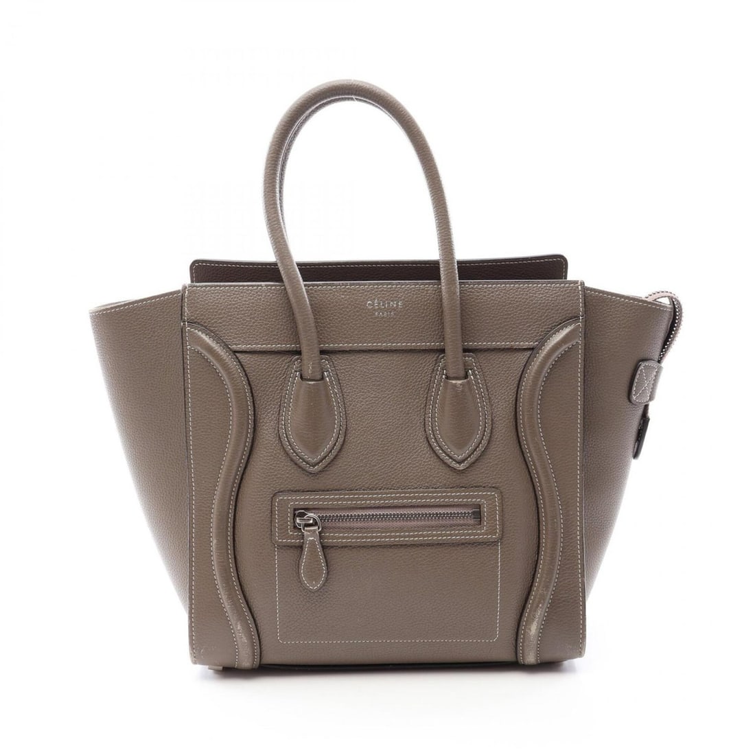 Celine Luggage Micro Shopper Tote Bag Handbag Leather Women's Gray: --- Catalog ---Category: SizeSize (HxWxD): 26cm x 26cm x 13cm / 10.23'' x 10.23'' x 5.11''Category: DesignType: Handbag, Tote bagColor: GrayGender: WomenMaterial: Leather Category: GeneralBrand: Celin