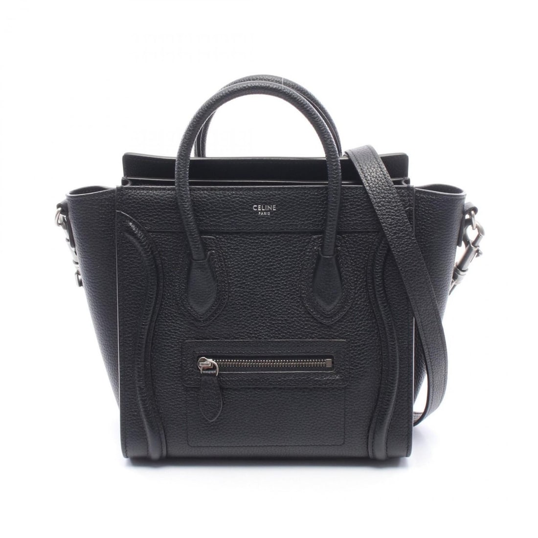 Celine Luggage Nano Shopper 2-Way Handbag, Leather, Women's, Black, 189243: --- Catalog ---Category: SizeSize (HxWxD): 20cm x 20cm x 9cm / 7.87'' x 7.87'' x 3.54''Category: DesignType: HandbagColor: BlackGender: WomenMaterial: Leather Category: GeneralMPN: 189243Brand: Celine