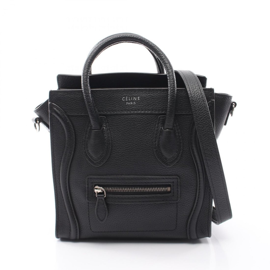 Celine Luggage Nano Shopper 2-Way Handbag, Leather, Women's, Black: --- Catalog ---Category: SizeSize (HxWxD): 20cm x 20cm x 9cm / 7.87'' x 7.87'' x 3.54''Category: DesignType: HandbagColor: BlackGender: WomenMaterial: Leather Category: GeneralBrand: Celine--- Item Li
