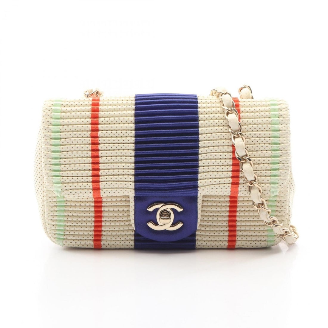 Chanel Mini Matelassé 20 Pleated Shoulder Bag/Handbag, Leather, Women's, Ivory/Multicolor, A69900: --- Catalog ---Category: SizeSize (HxWxD): 12cm x 20cm x 6.5cm / 4.72'' x 7.87'' x 2.55''Category: DesignType: Handbag, Shoulder bagColor: Ivory, Multi-colorGender: WomenMaterial: Leather Category: Ge