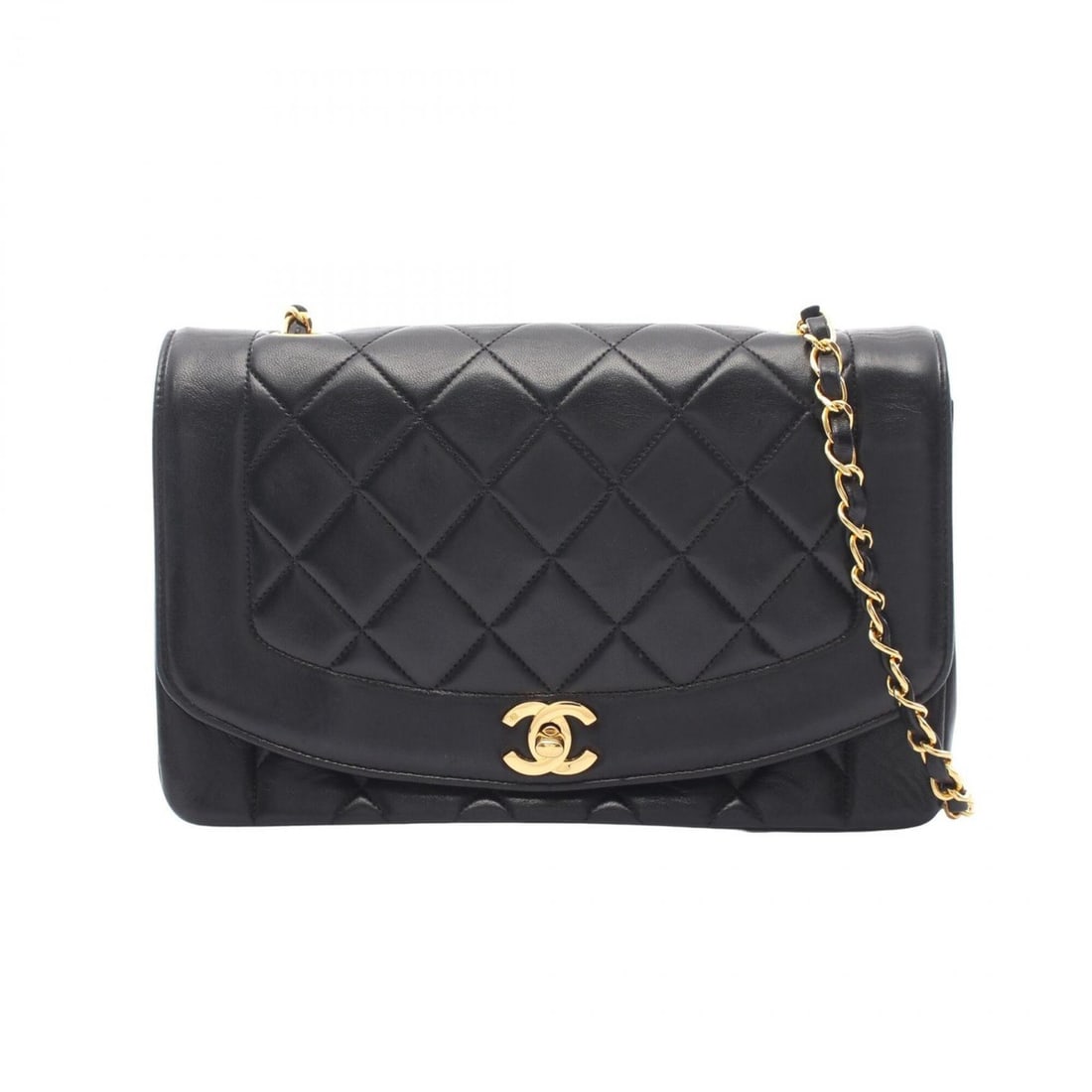 Chanel Matelassé Diana Flap Shoulder Bag/Handbag, Lambskin Leather, Women's, Black (A01165): --- Catalog ---Category: SizeSize (HxWxD): 16cm x 25cm x 7cm / 6.29'' x 9.84'' x 2.75''Category: DesignType: Handbag, Shoulder bagColor: BlackGender: WomenMaterial: Leather Leather/Fur Type: LambskinC
