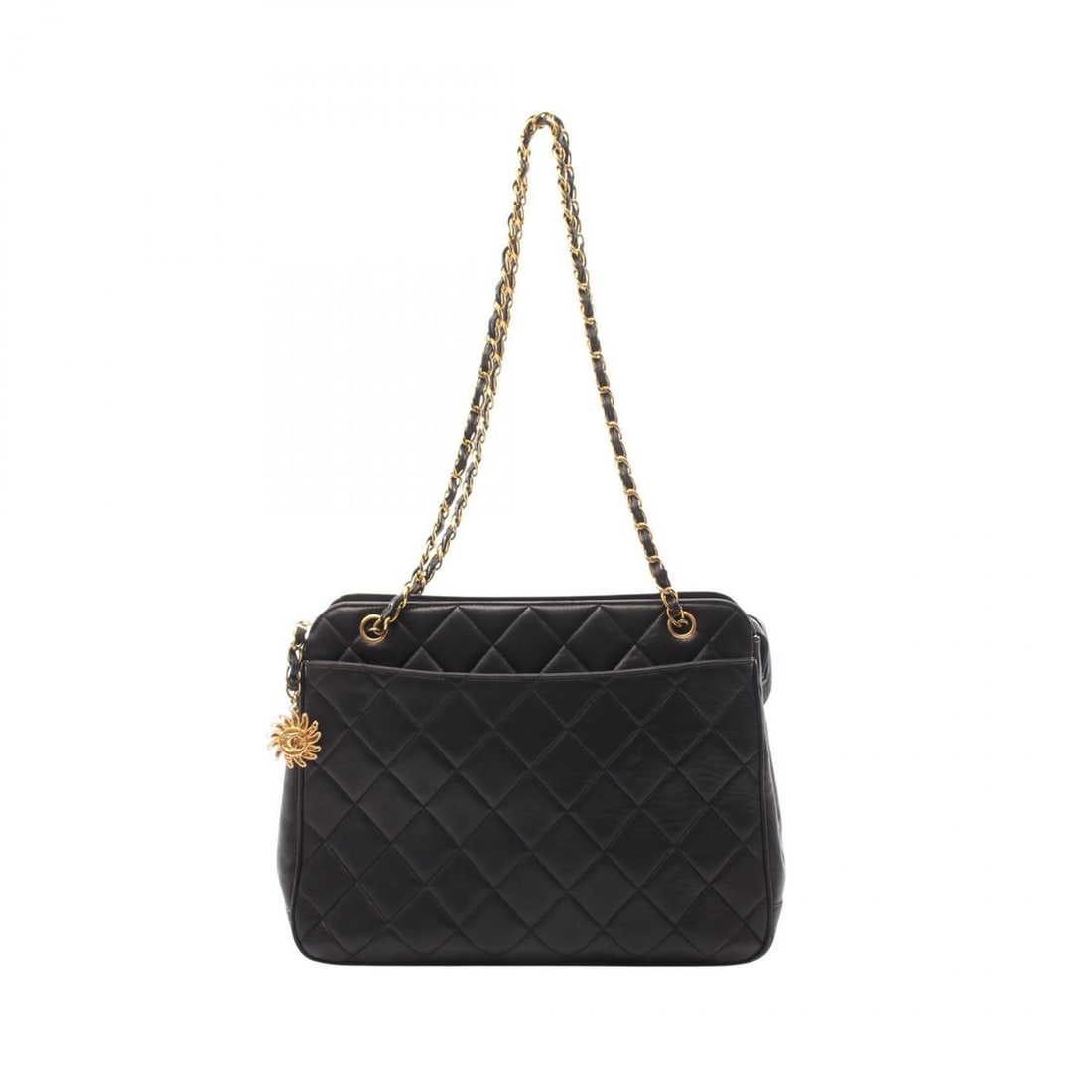 Chanel Matelassé Shoulder Bag/Handbag, Lambskin Leather, Women's, Black: --- Catalog ---Category: SizeSize (HxWxD): 27cm x 35cm x 11cm / 10.62'' x 13.77'' x 4.33''Category: DesignType: Handbag, Shoulder bagColor: BlackGender: WomenMaterial: Leather Leather/Fur Type: Lambsk